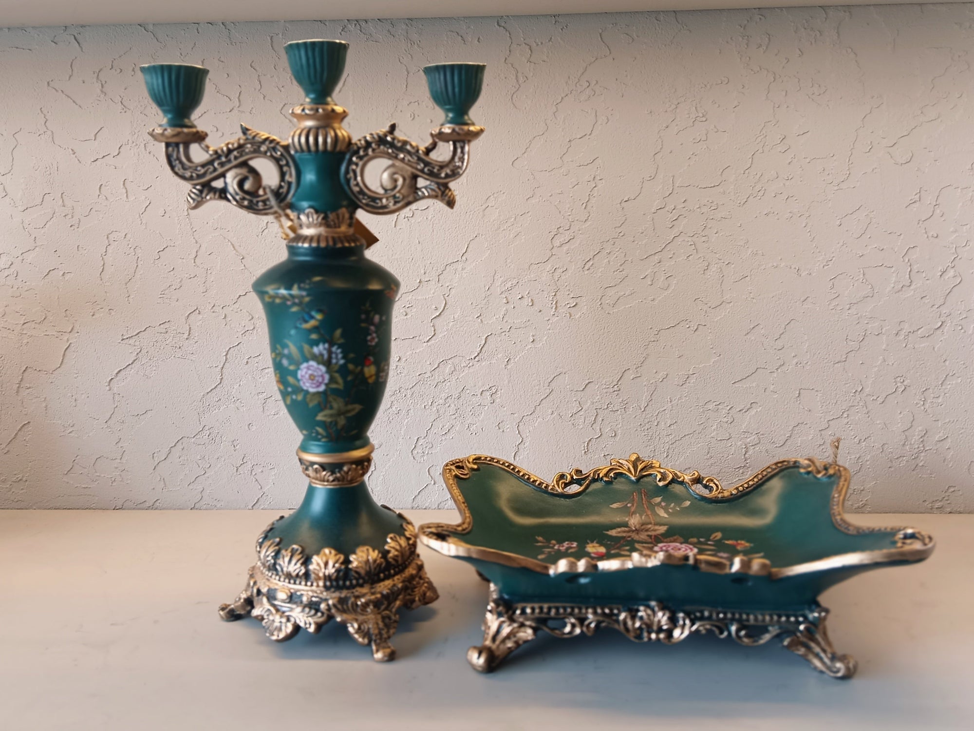 Candel Holder And Tray With Vintagelook