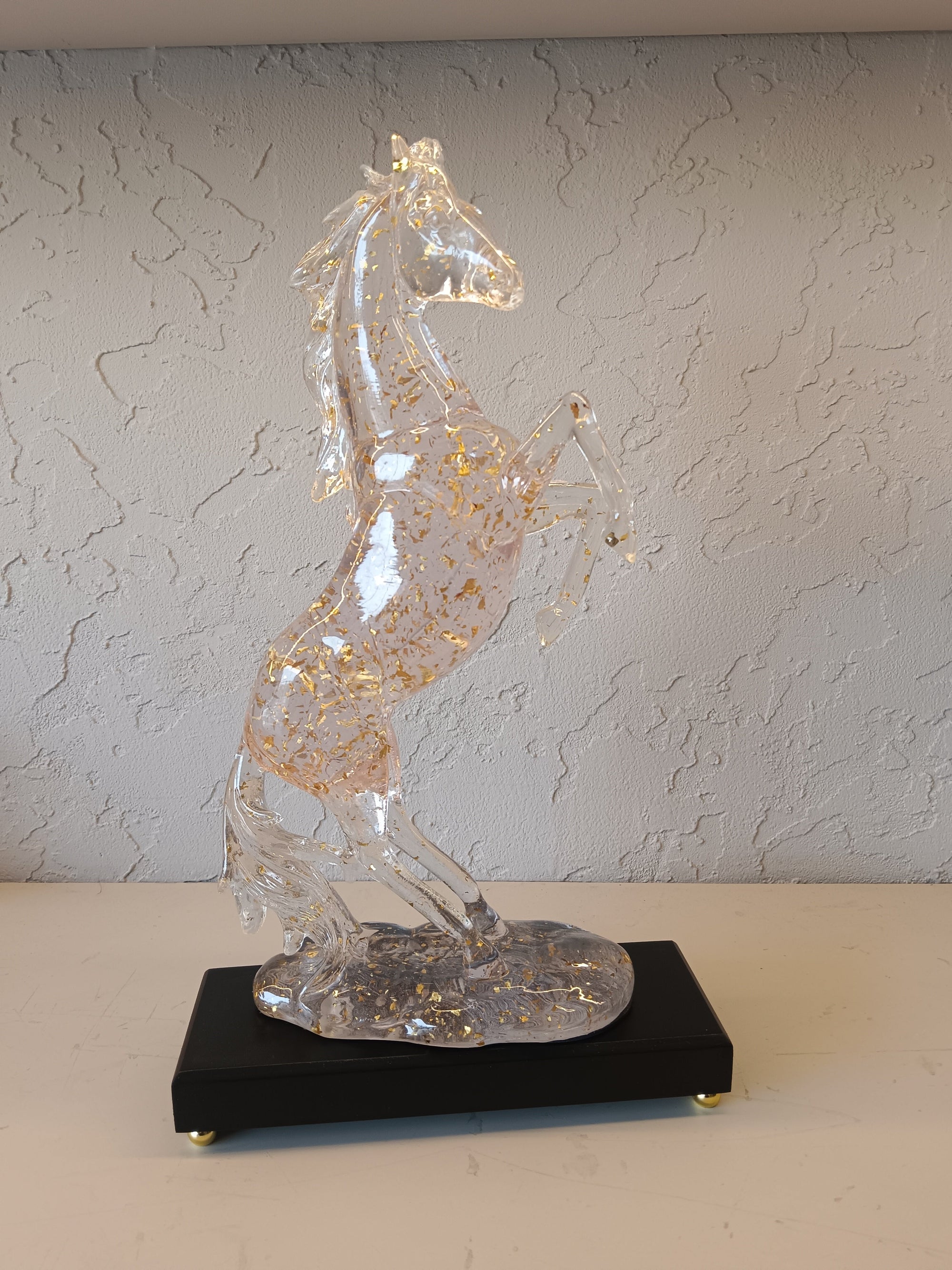Luxrious Resin Horse With Gold Flakes