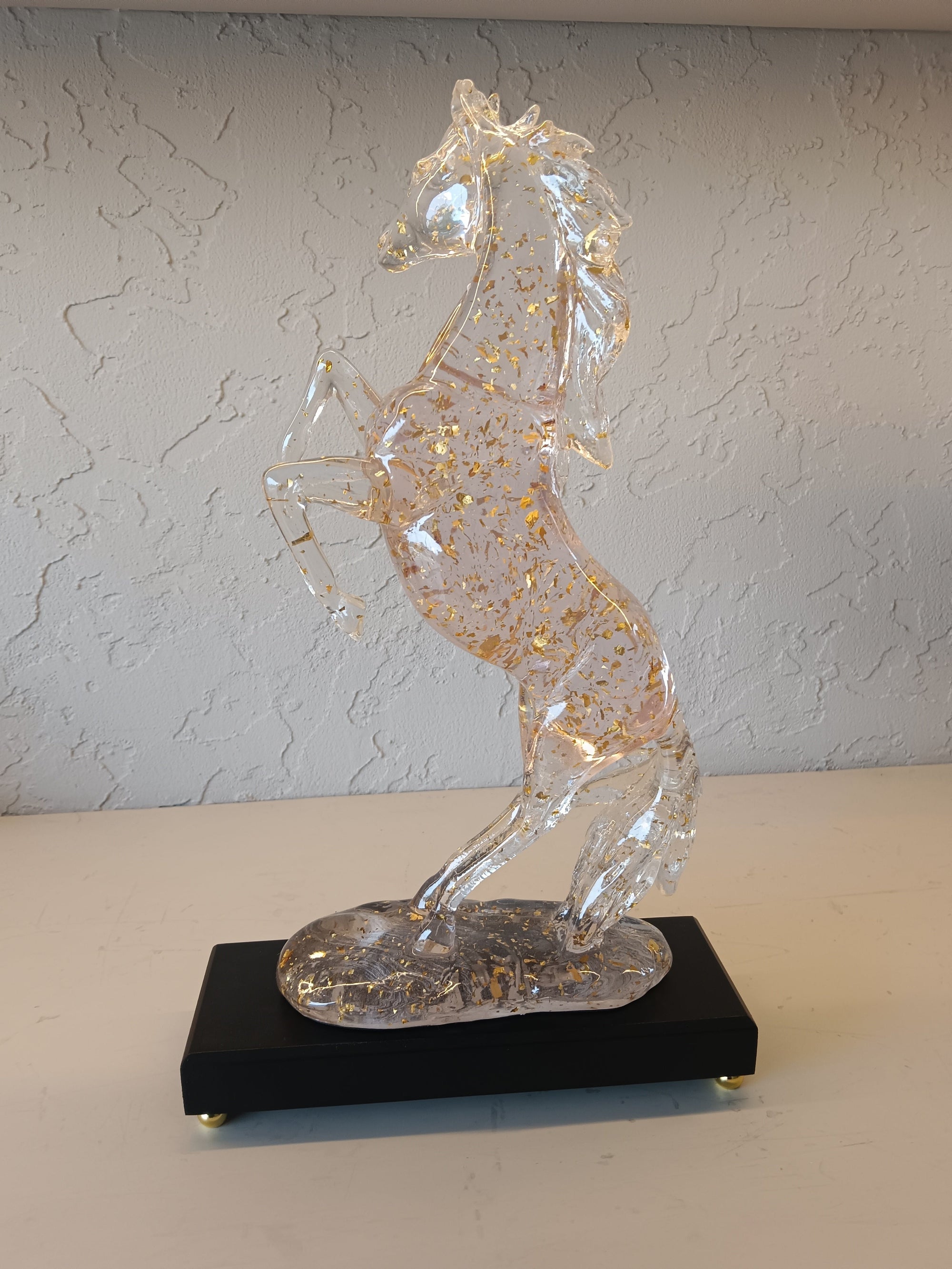 Luxrious Resin Horse With Gold Flakes