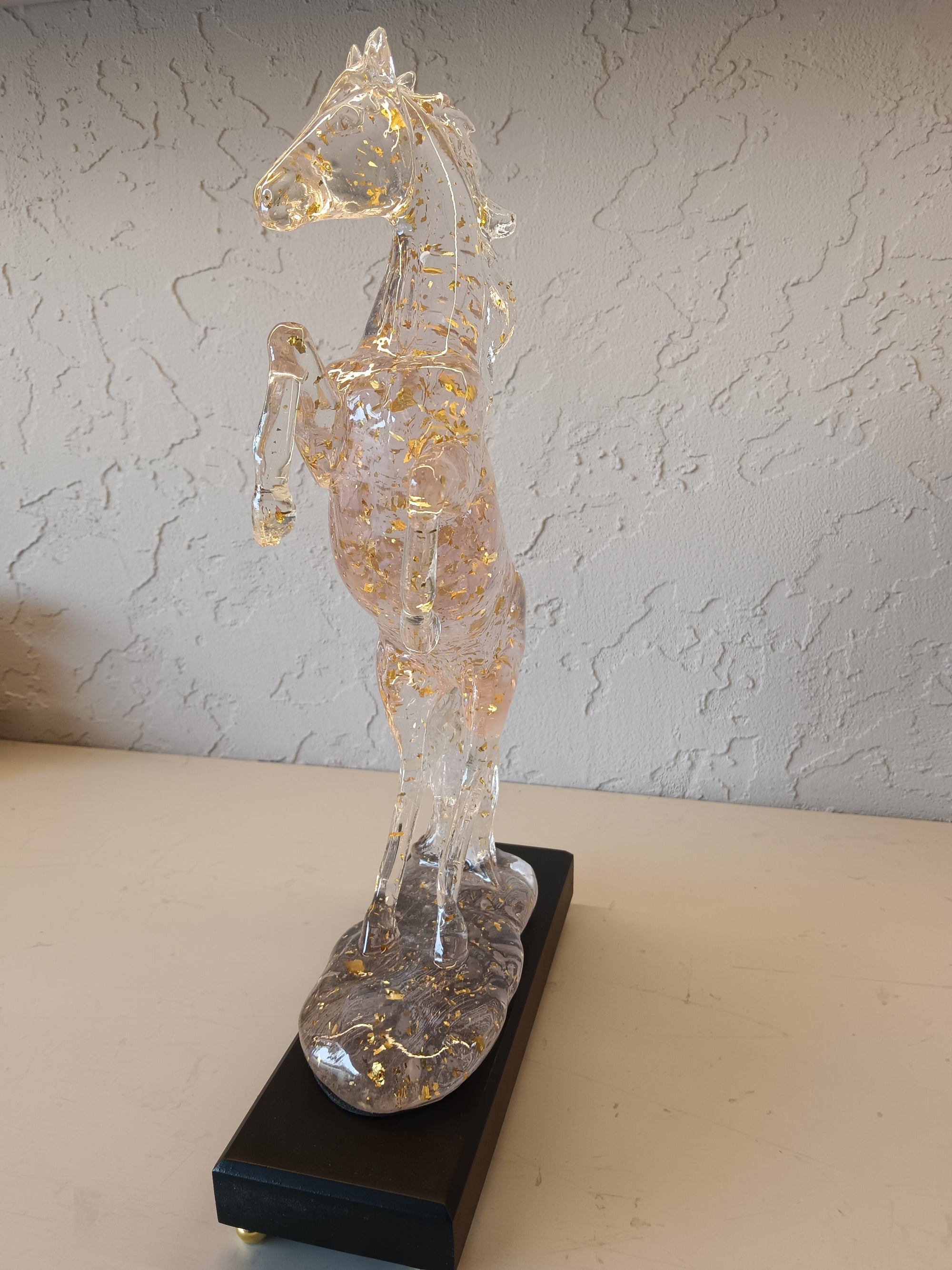 Luxrious Resin Horse With Gold Flakes