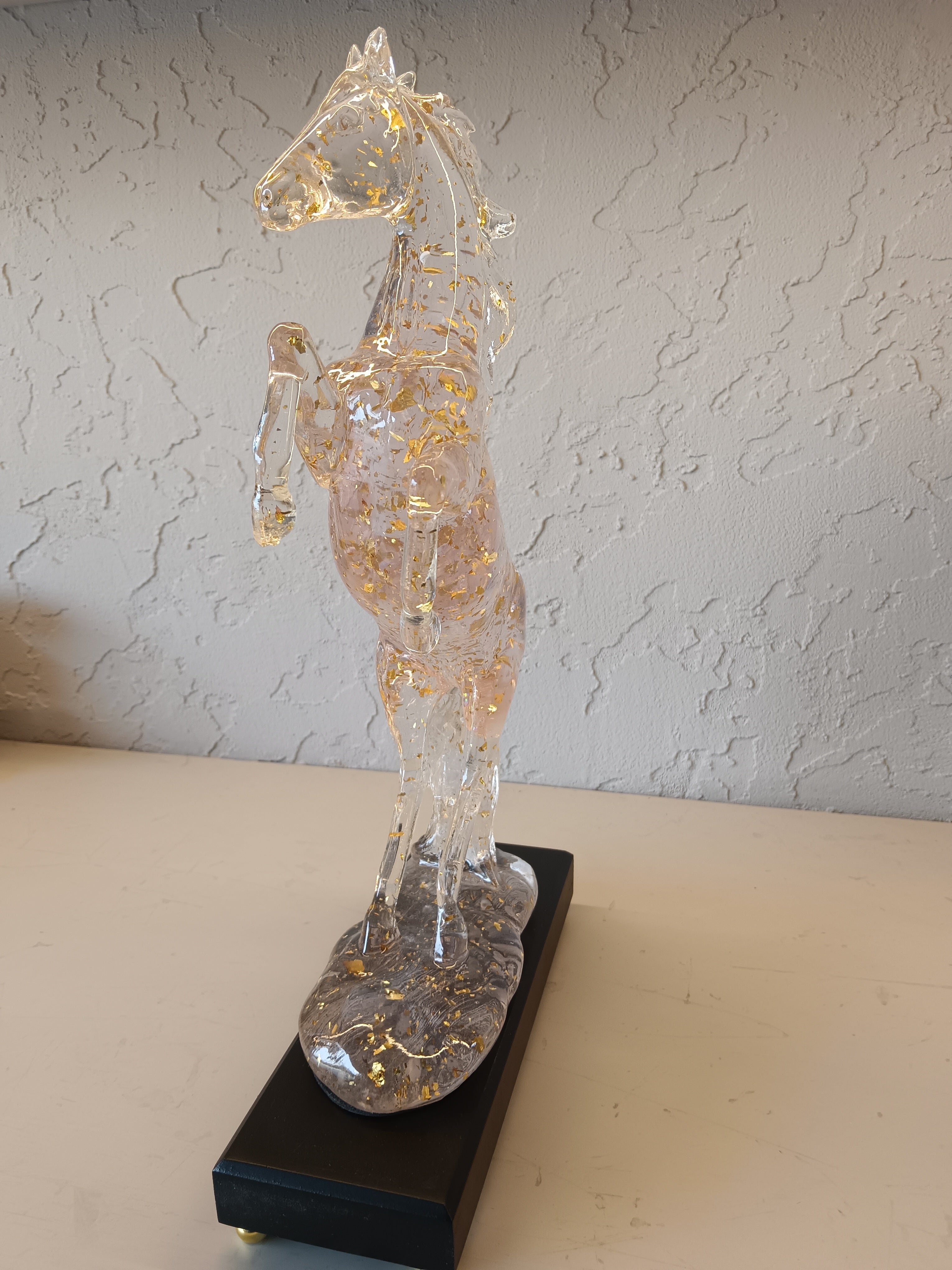 Luxrious Resin Horse With Gold Flakes