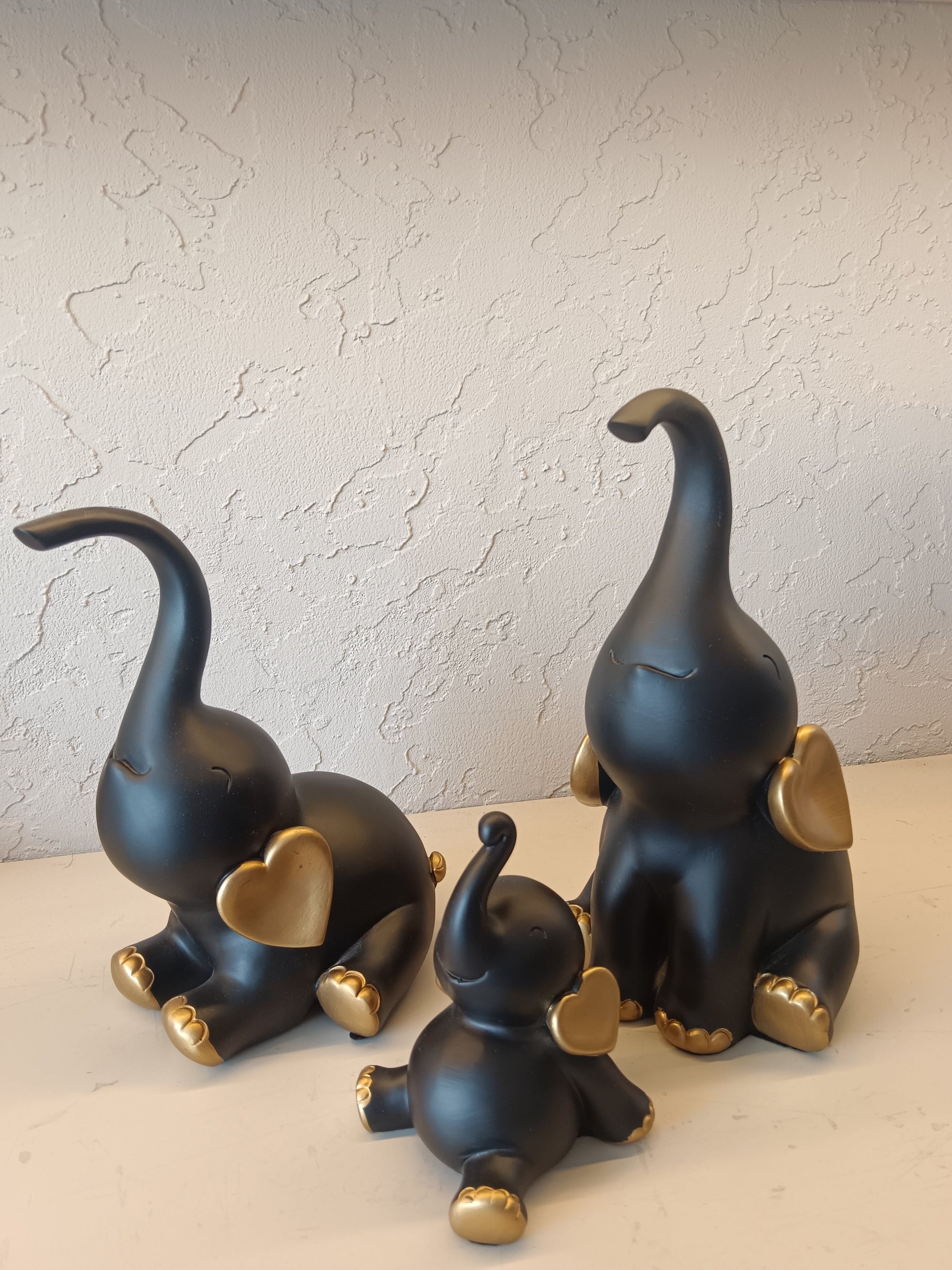 Modern Baby Elephants Sculptures Set Of three