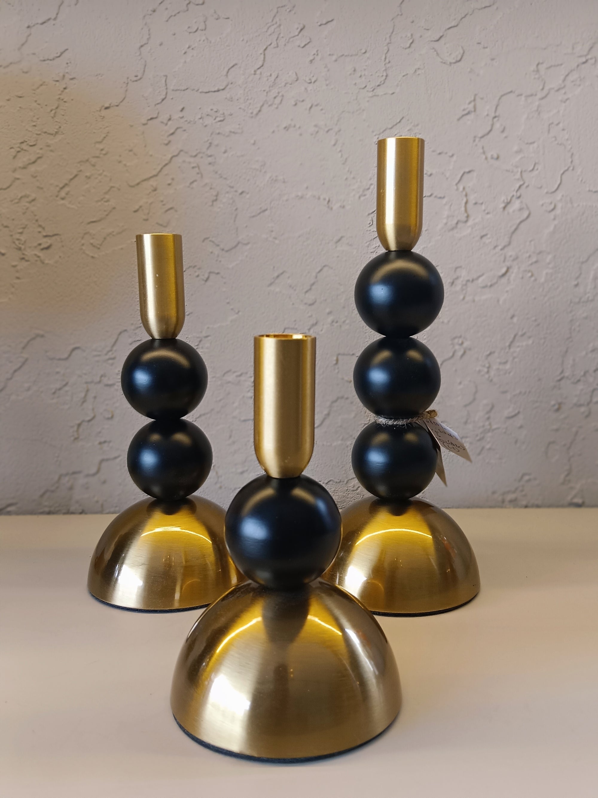 Luxe Equilibrium - Brass & Matte Black Candlestick Collection