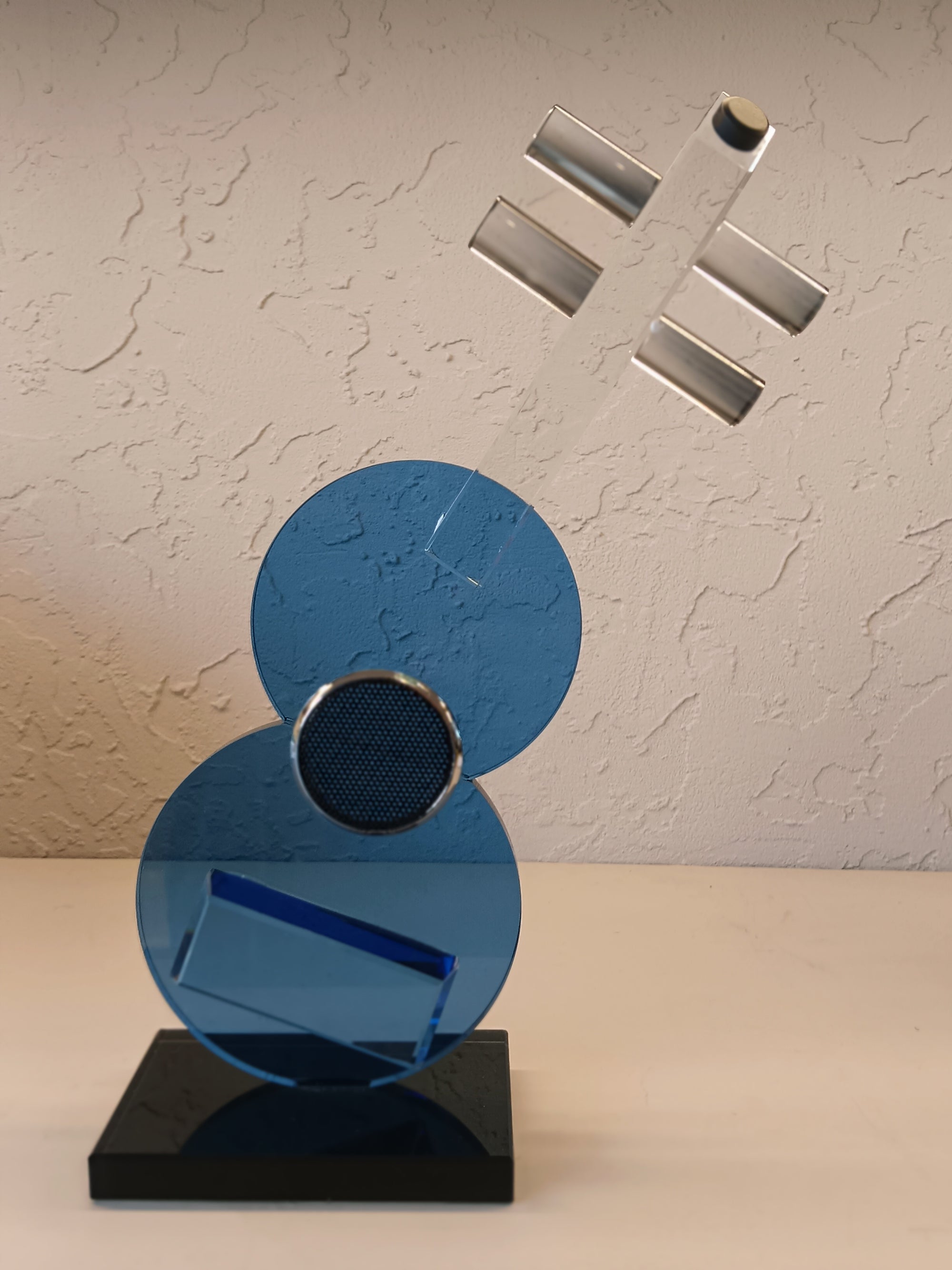 Azure Ascent - Contemporary Blue Geometric Art Sculpture