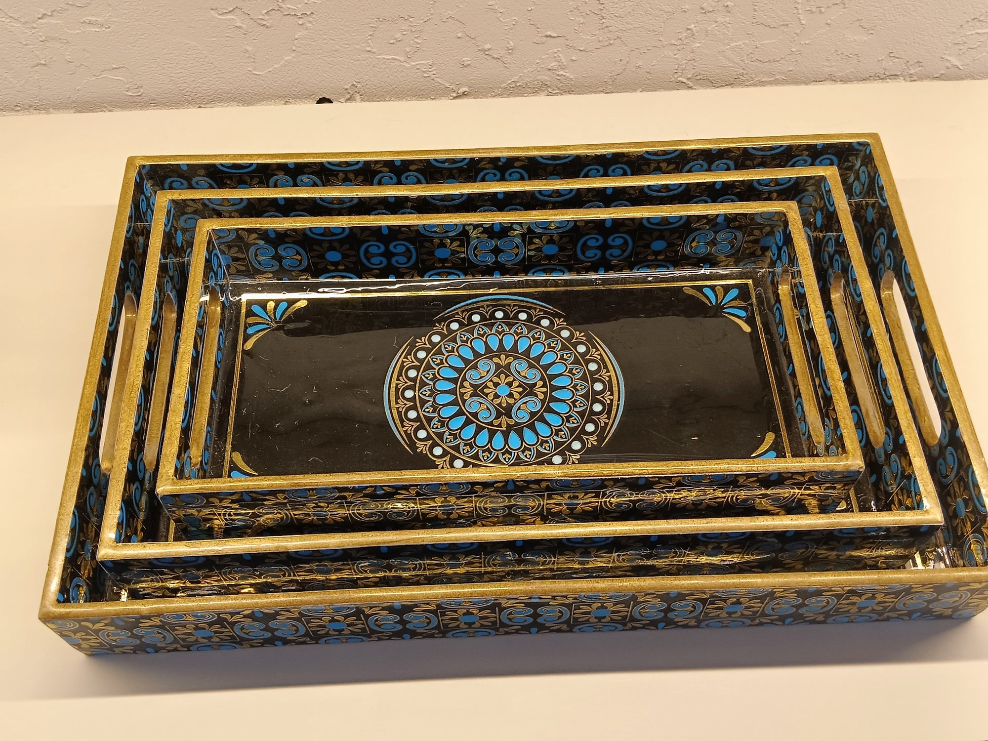 Imperial Mandala - Hand-Painted Nesting Tray Collection