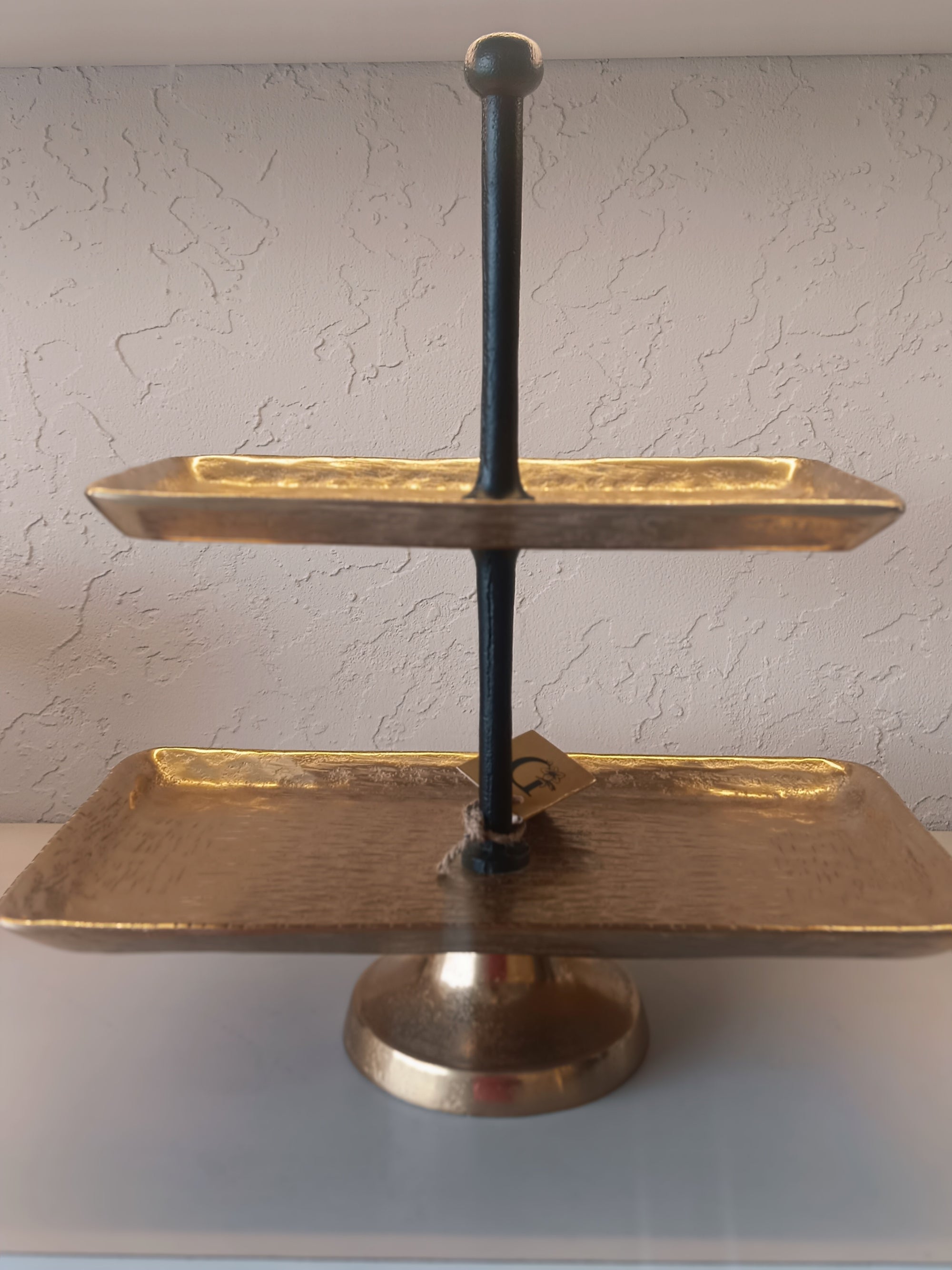 Gilded Elegance - Two-Tier Brass Serving Stand
