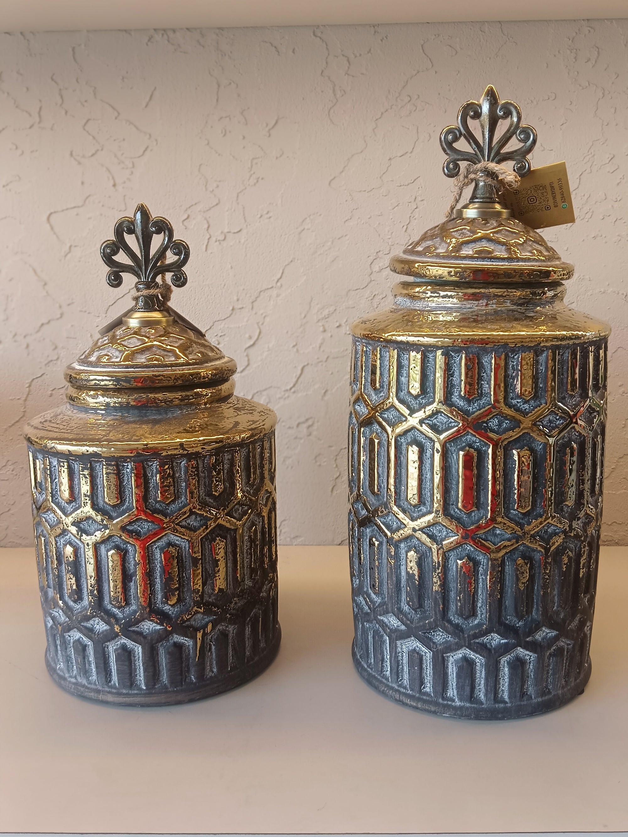 Medieval Majesty - Decorative Fleur-de-Lis Storage Jar Collection Set