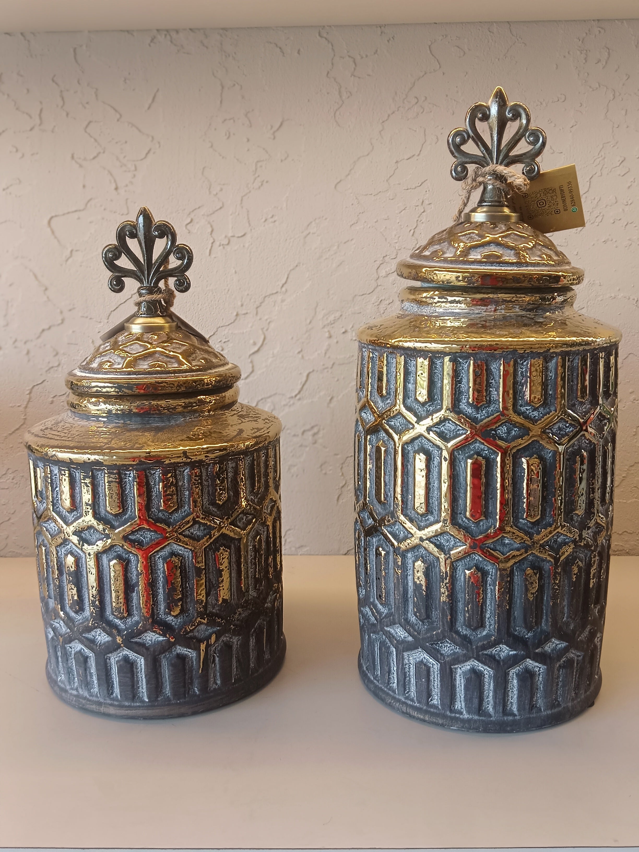 Medieval Majesty - Decorative Fleur-de-Lis Storage Jar Collection Set