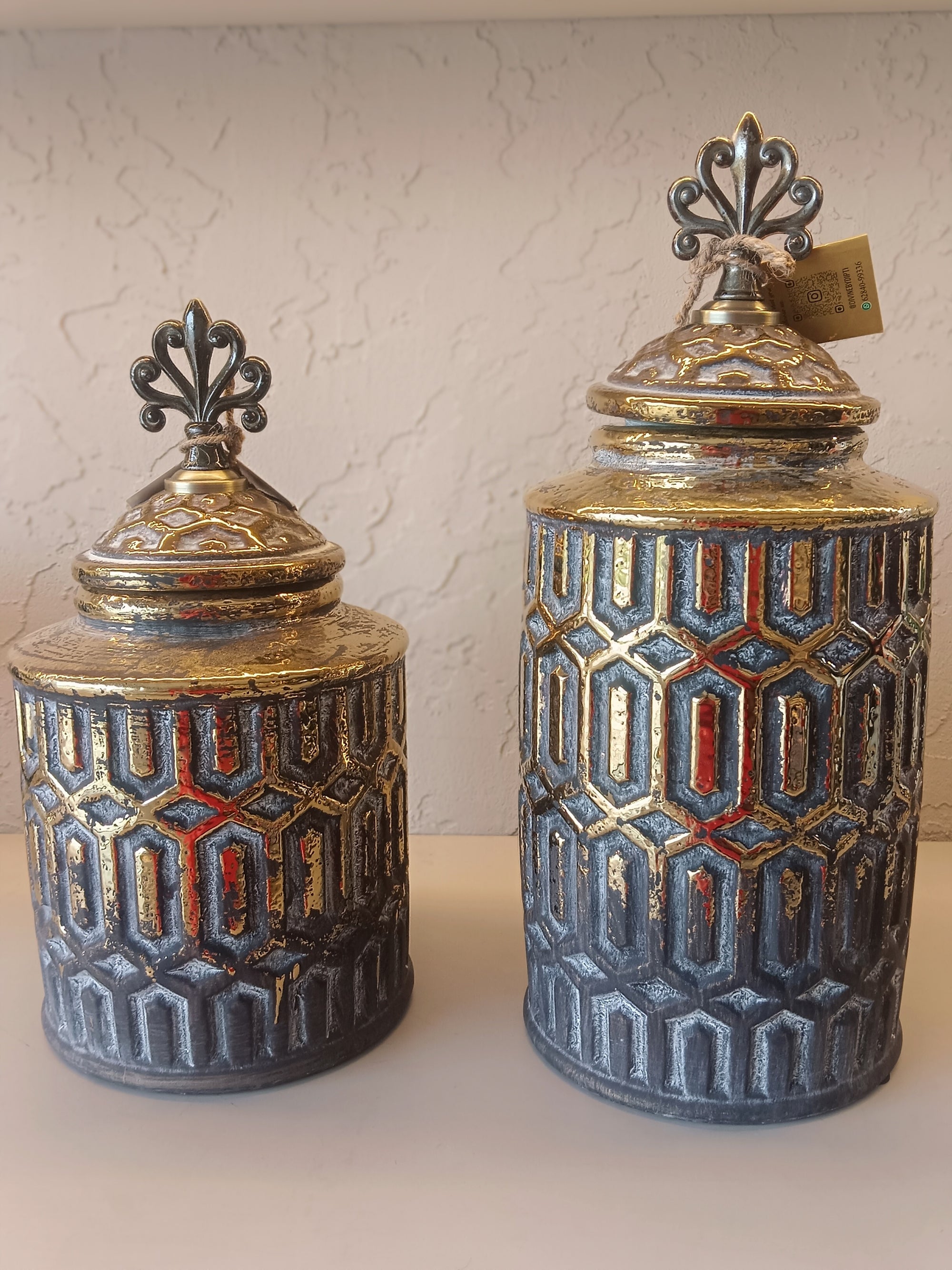Medieval Majesty - Decorative Fleur-de-Lis Storage Jar Collection Set