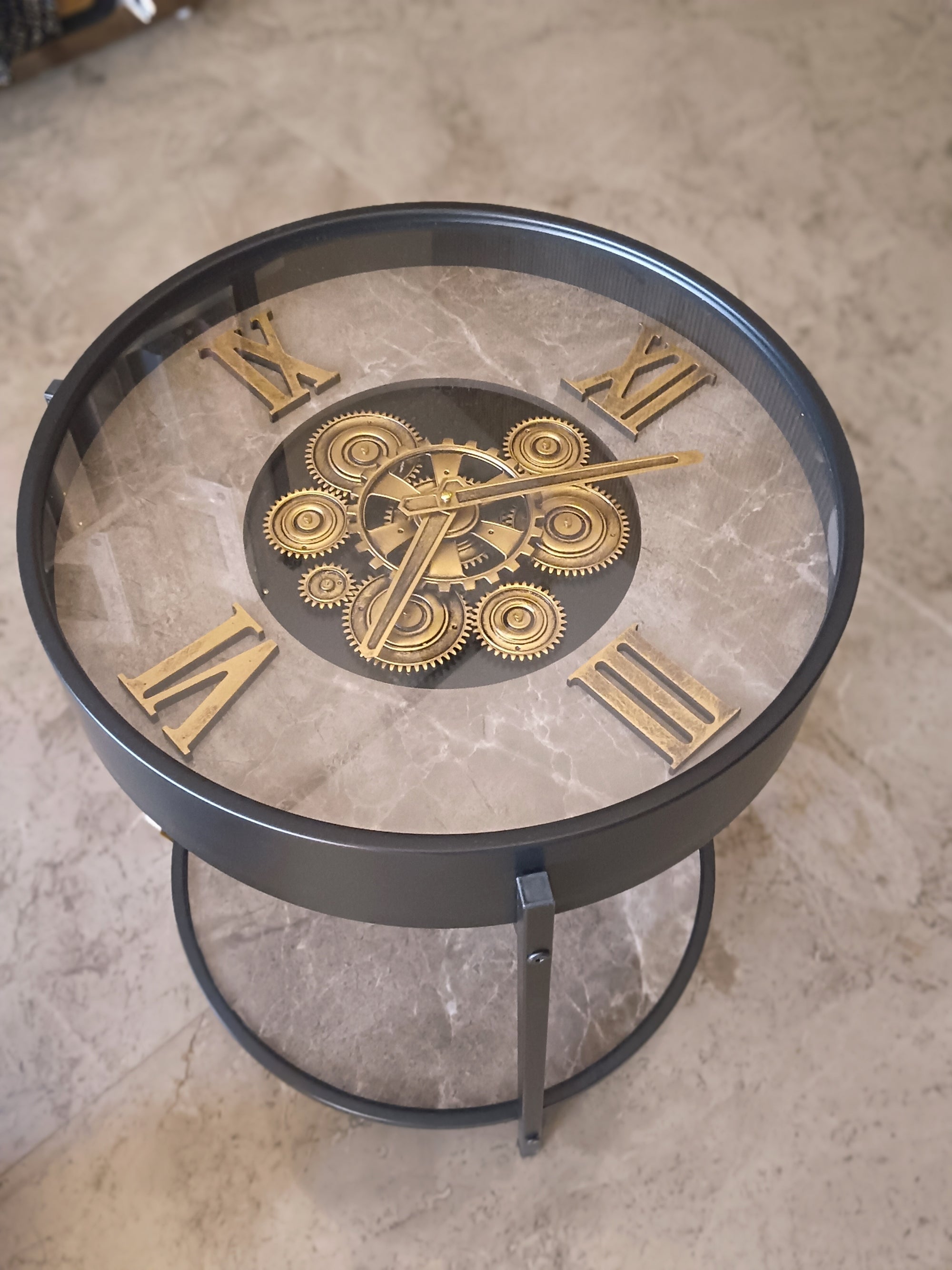 Chronos Table - Steampunk-Inspired Gear Clock Coffee Table