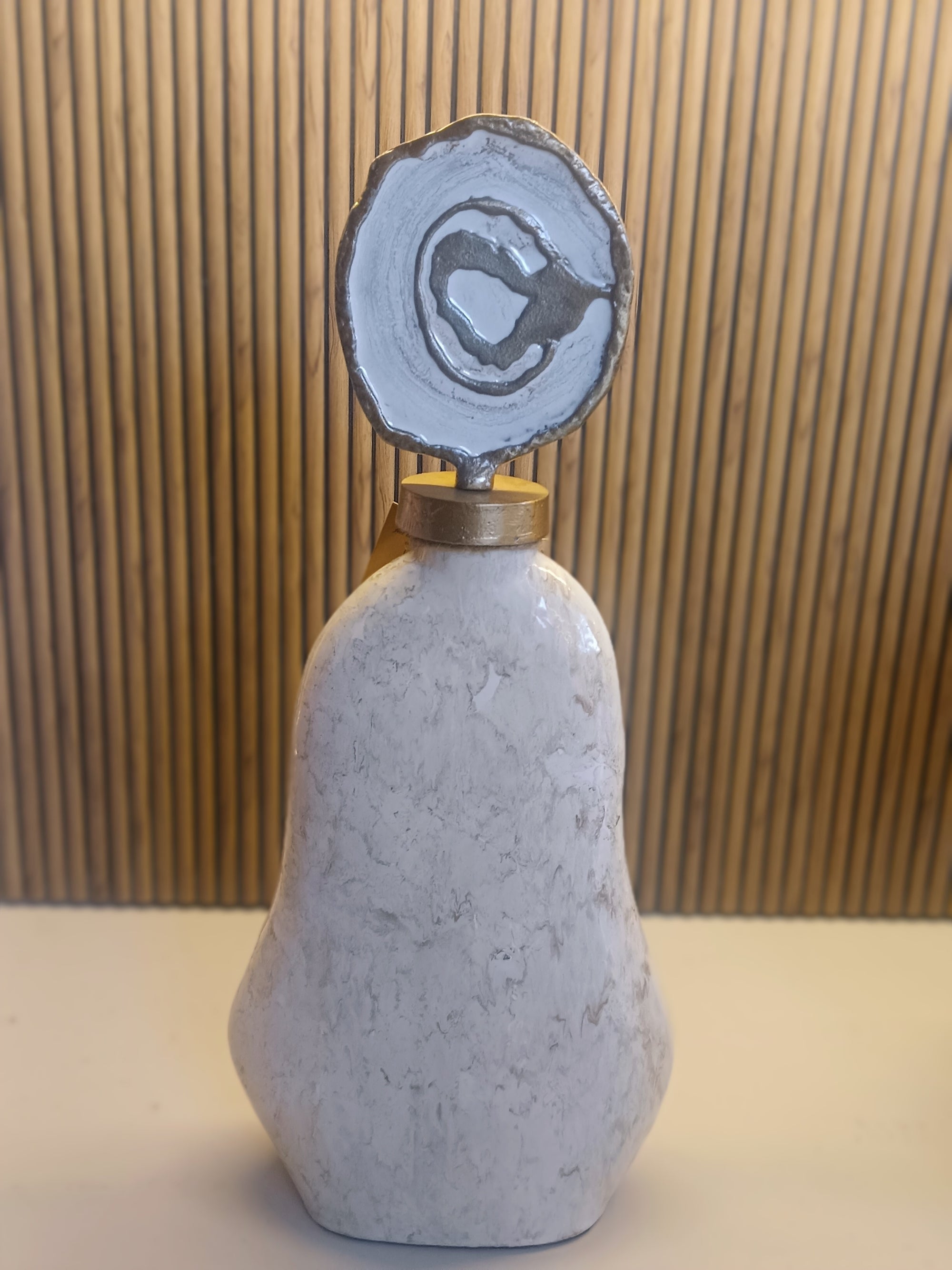 Geode Dreams - Natural Agate Topped Metal Art Vessel