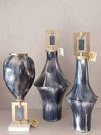 Storm Metal - Artisan Marbled Metal Vessel Collection with Agate Accents