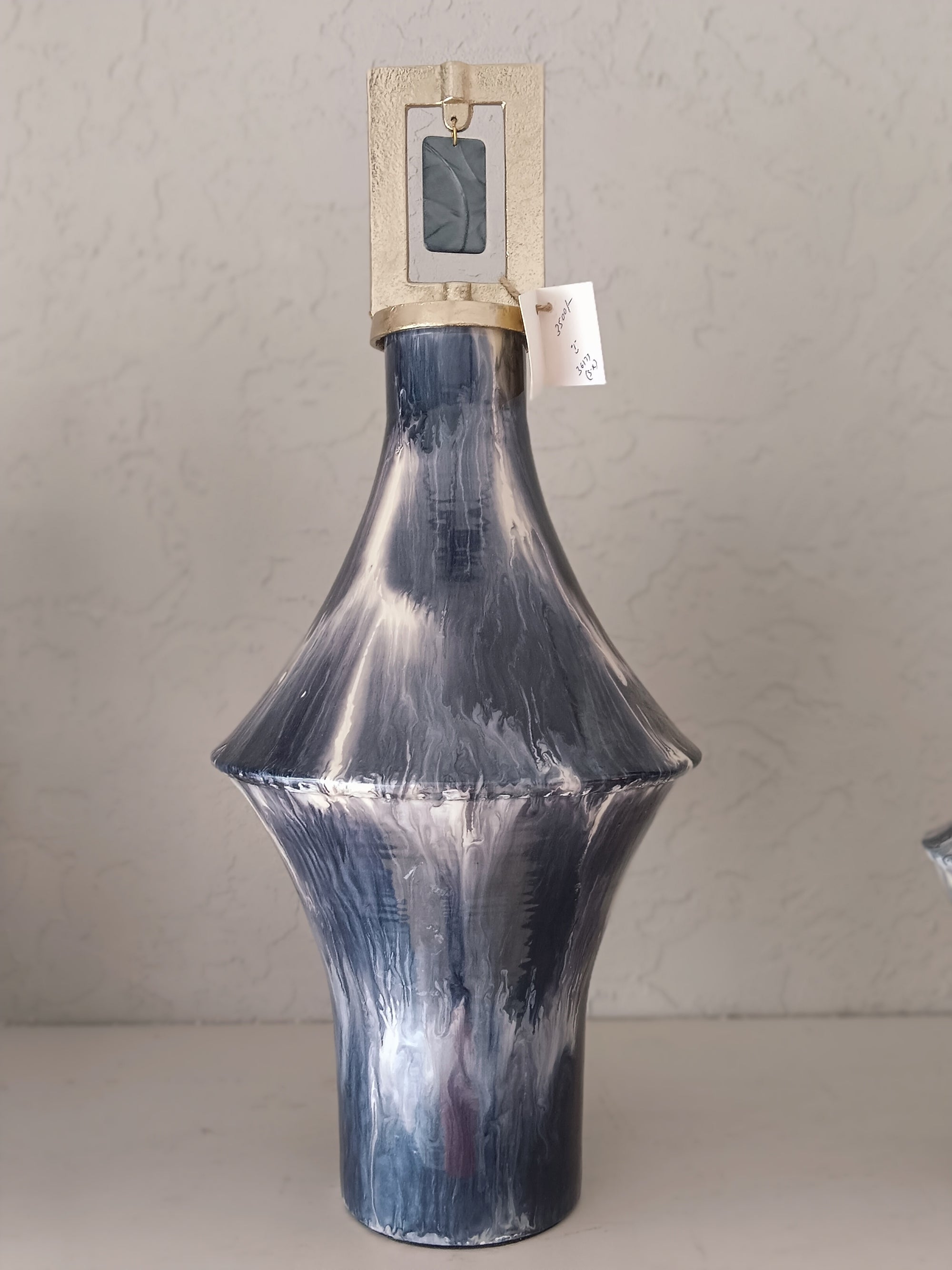 Storm Metal - Artisan Marbled Metal Vessel Collection with Agate Accents