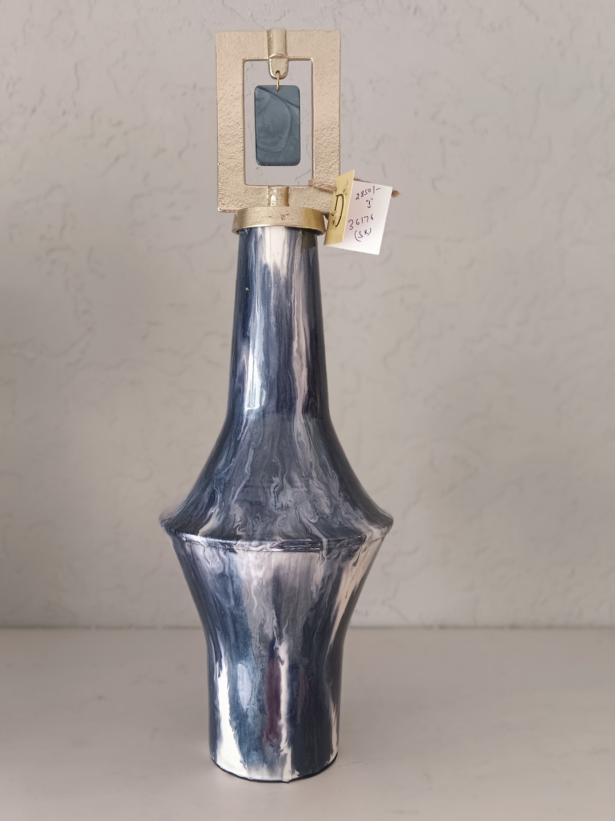 Storm Metal - Artisan Marbled Metal Vessel Collection with Agate Accents