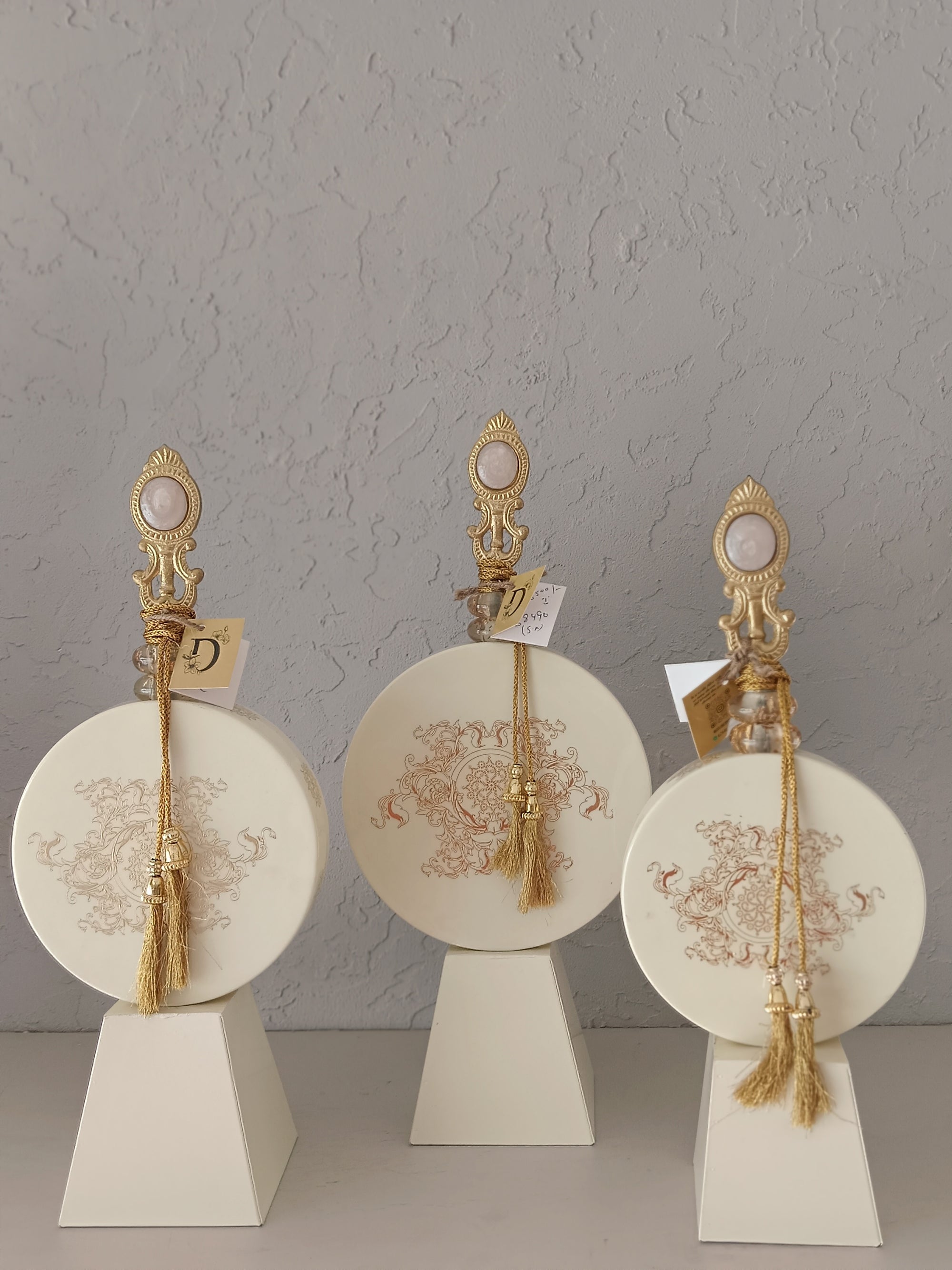 Imperial Medallions - Baroque Metal Wall Medallion Set Of 3 with Golden Tassels