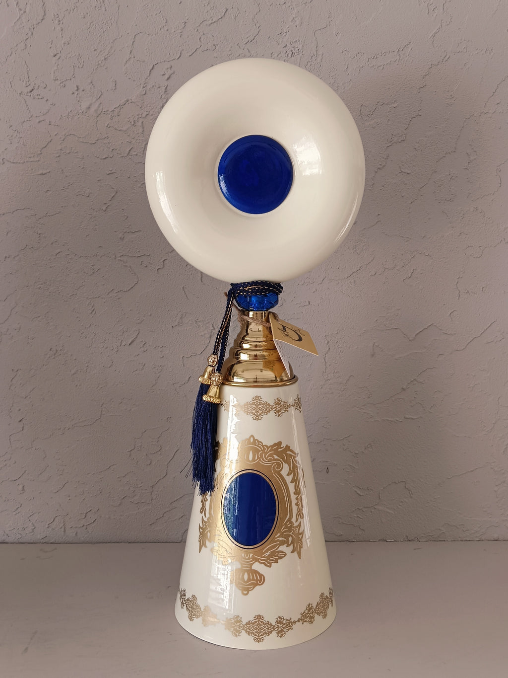 Turkish-Style Metal Decor Pieces,Featuring Conical Bases Adorned With Intricate Gold Detailing