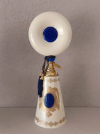 Turkish-Style Metal Decor Pieces,Featuring Conical Bases Adorned With Intricate Gold Detailing