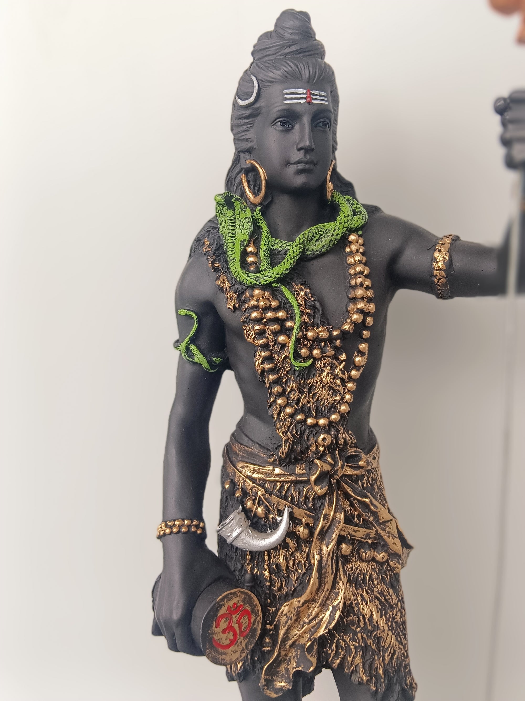 Authentic Lord Shiva Sculpture with Sacred Serpent
