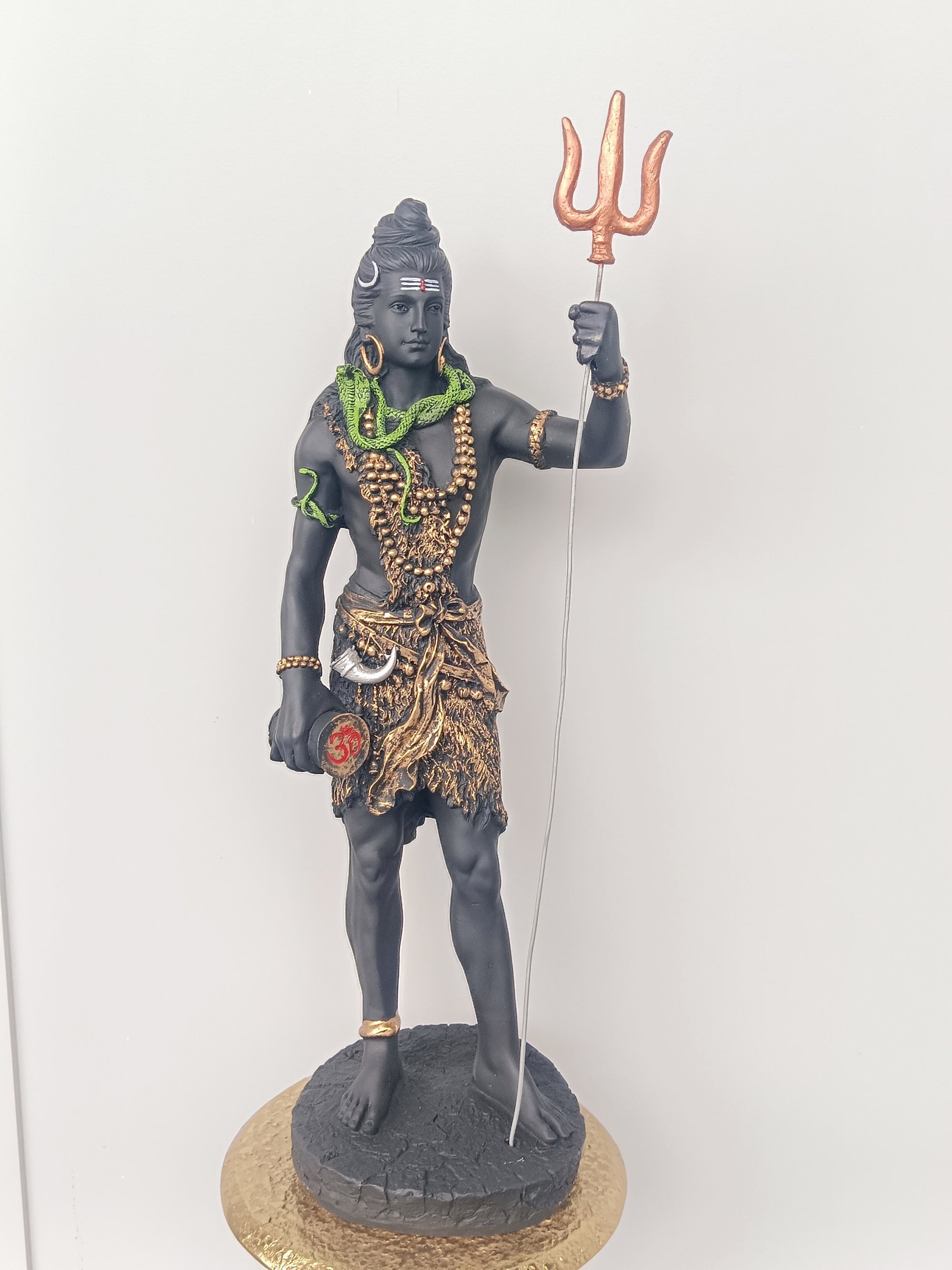 Authentic Lord Shiva Sculpture with Sacred Serpent