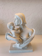 Mother Child Stone Texture Resin Sculpture