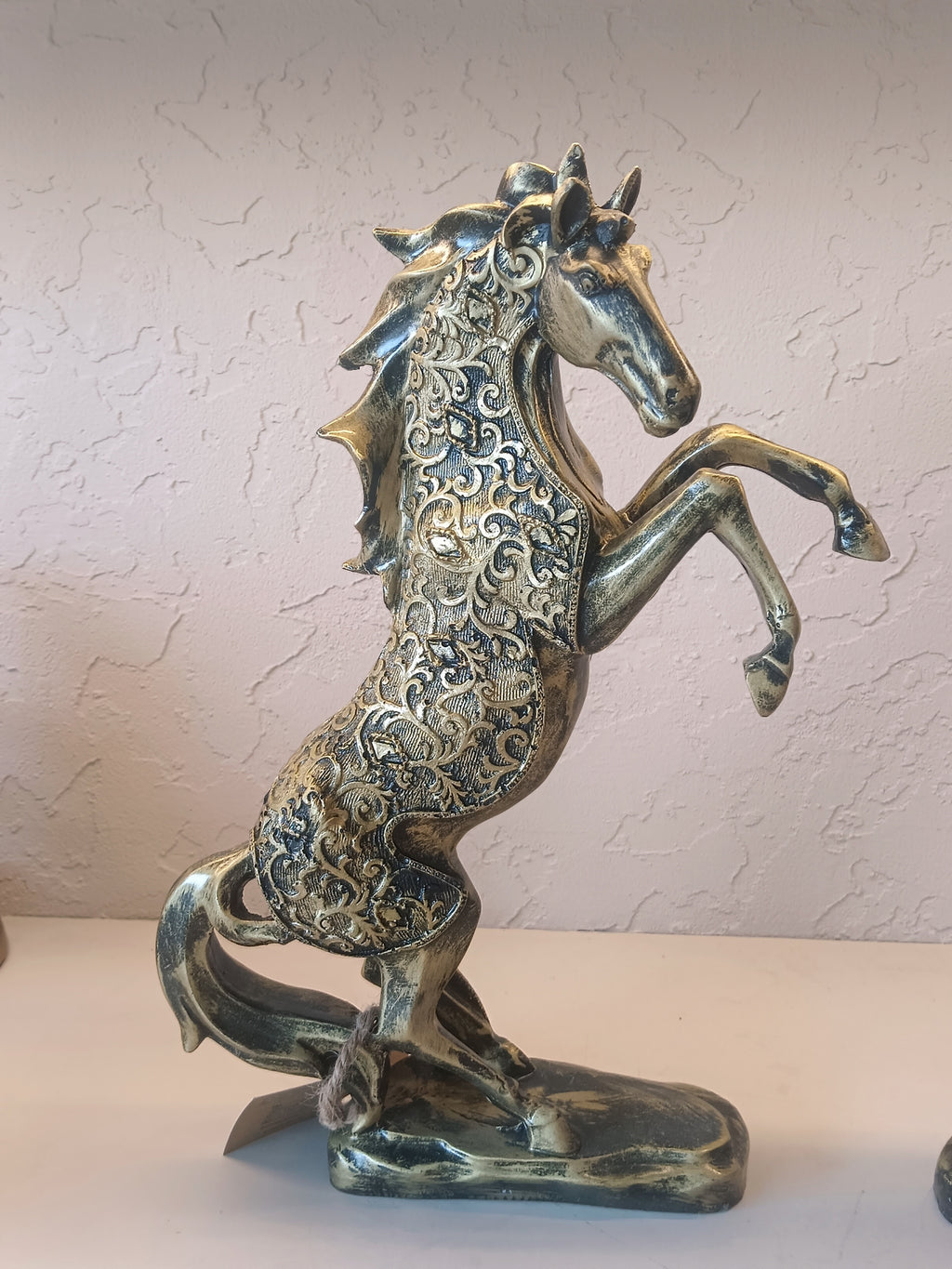Elegant Set Of Two Horses figures With Intricate Embossed detailing