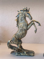Elegant Set Of Two Horses figures With Intricate Embossed detailing