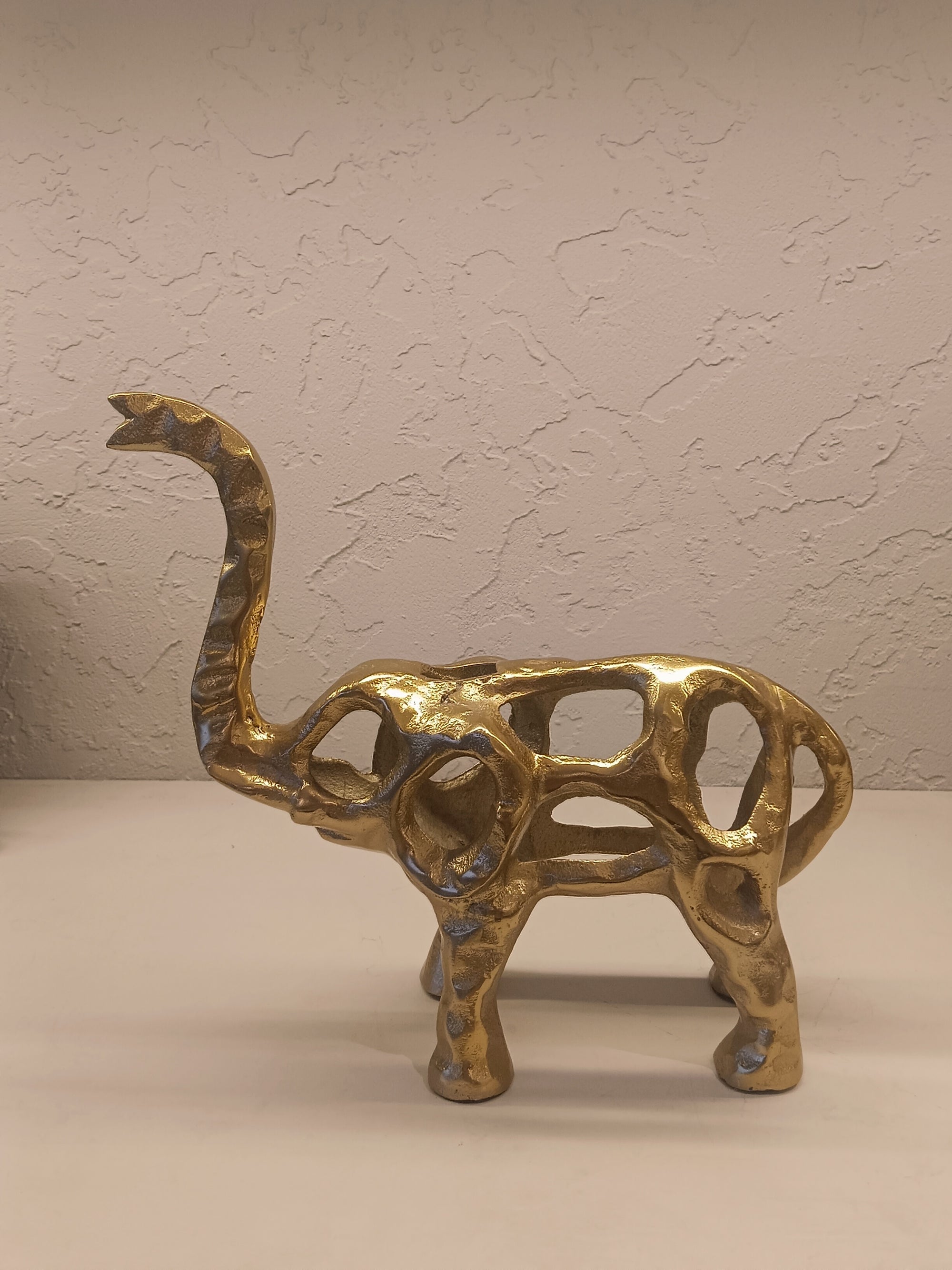 Pair Of Metal Elephant Sculpture With A Hollow Unique Design