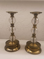 Elegant pair Of Vintage style Candle Stand With crystal spheres