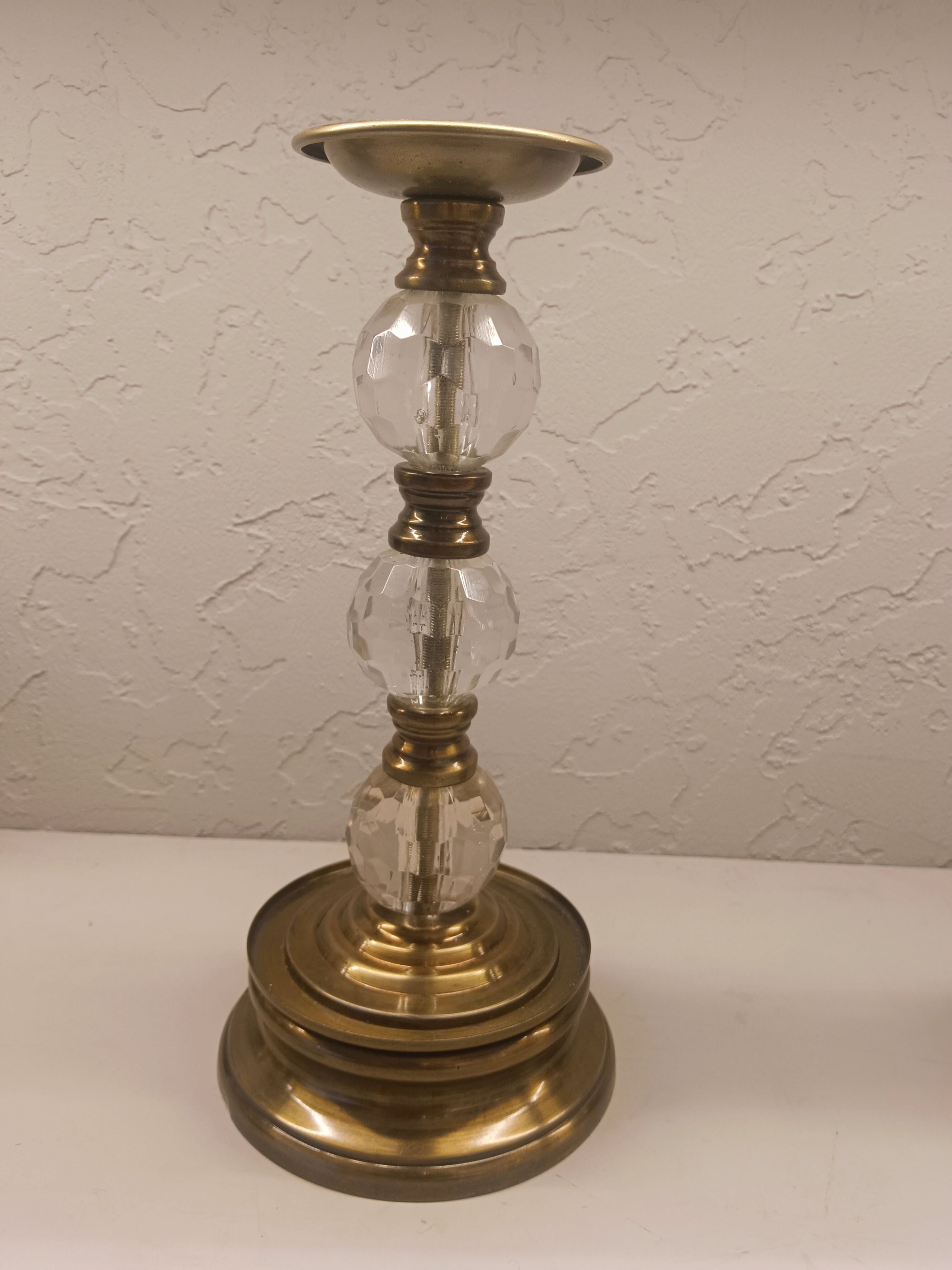 Elegant pair Of Vintage style Candle Stand With crystal spheres