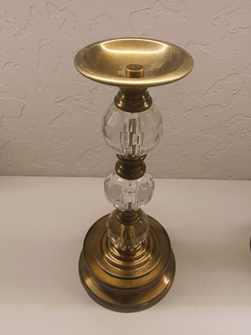 Elegant pair Of Vintage style Candle Stand With crystal spheres