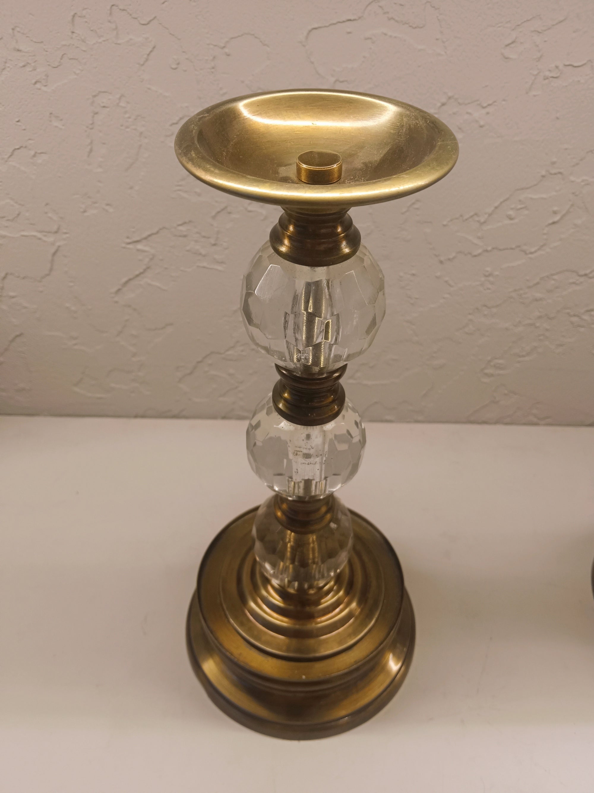 Elegant pair Of Vintage style Candle Stand With crystal spheres