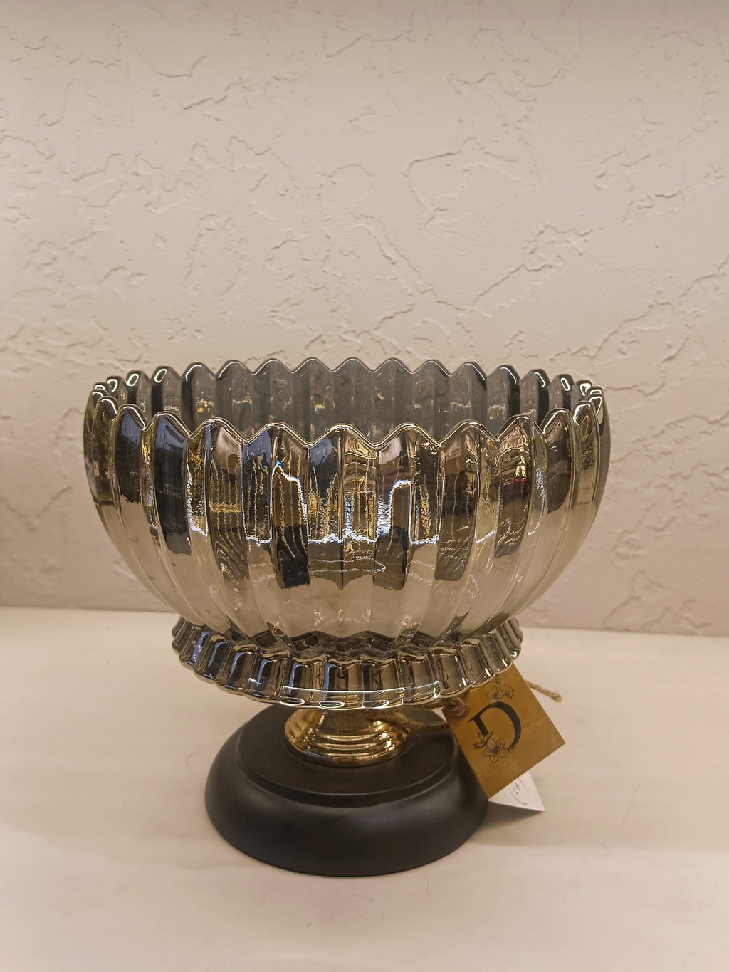 Elegant Pedestal Bowl With Silver Finish