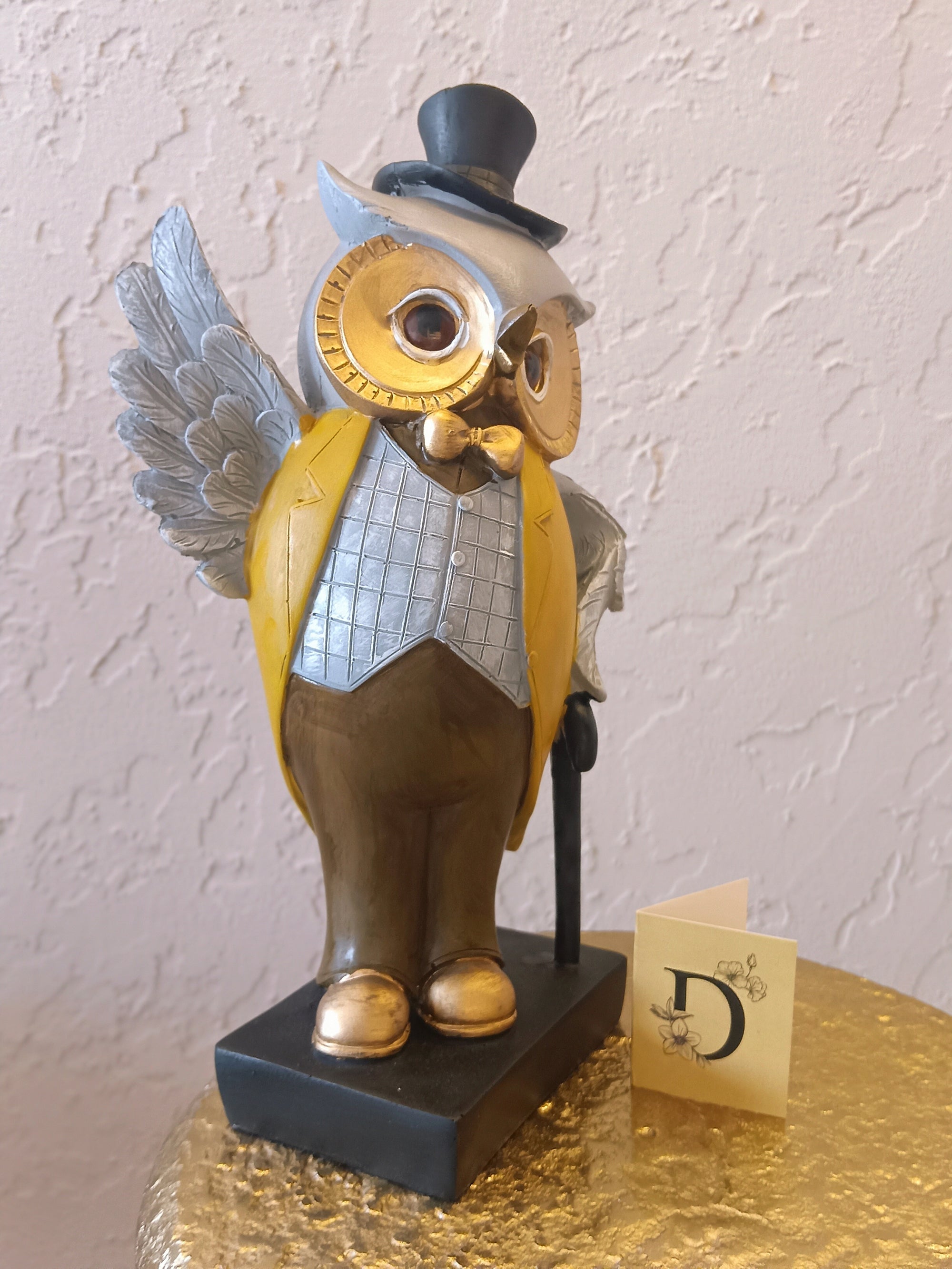 Charming Pair Of Owl Dressed In Vintage Atire