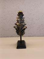 Leaf Sculpture In Gold Black Finish Pair