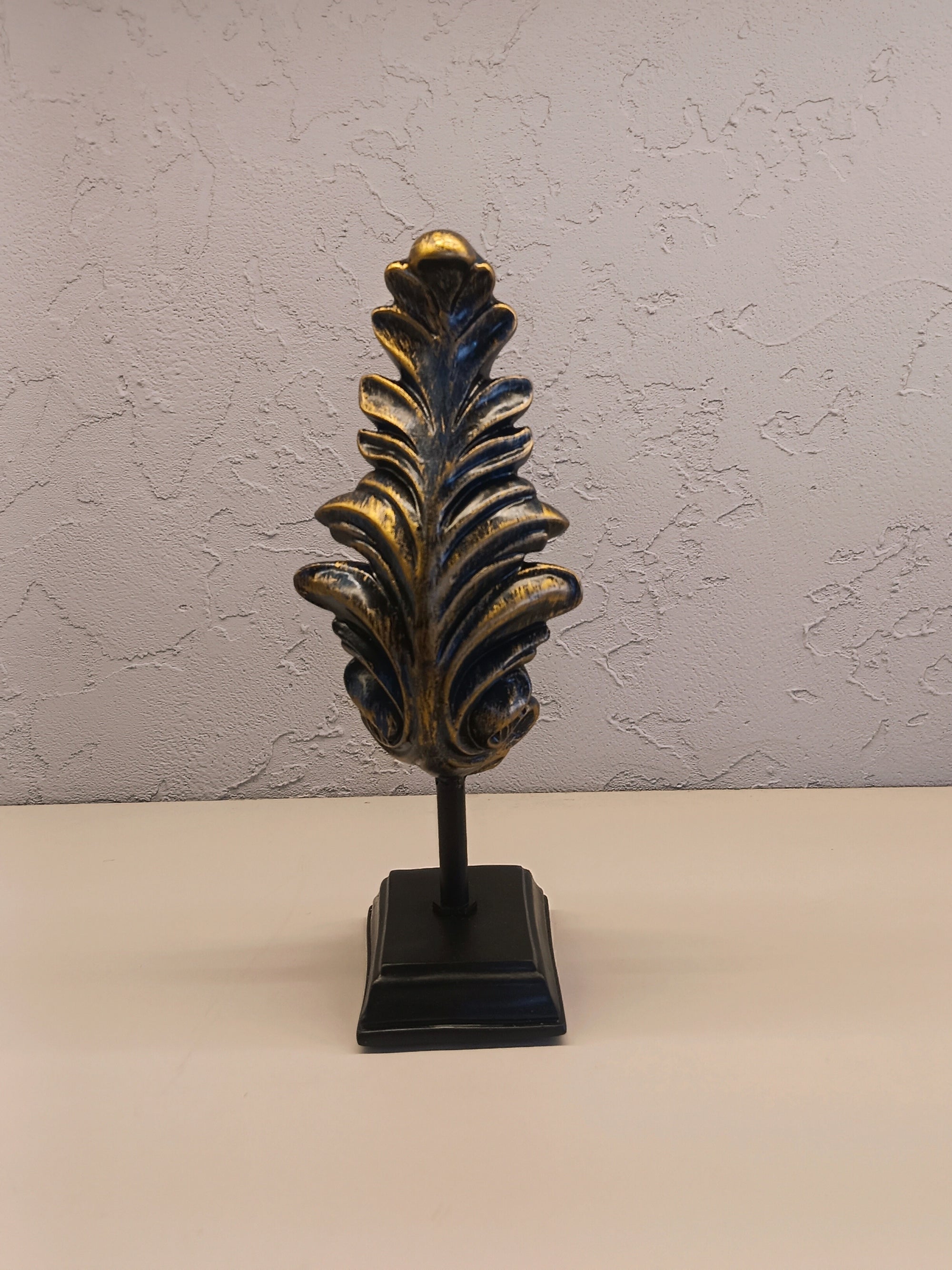 Leaf Sculpture In Gold Black Finish Pair