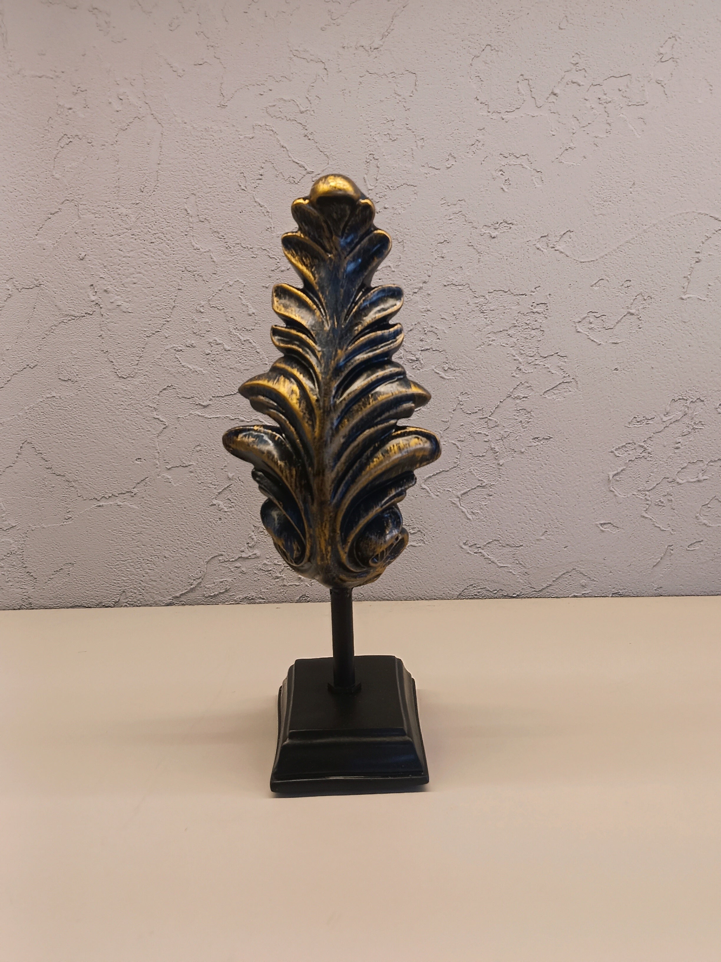 Leaf Sculpture In Gold Black Finish Pair