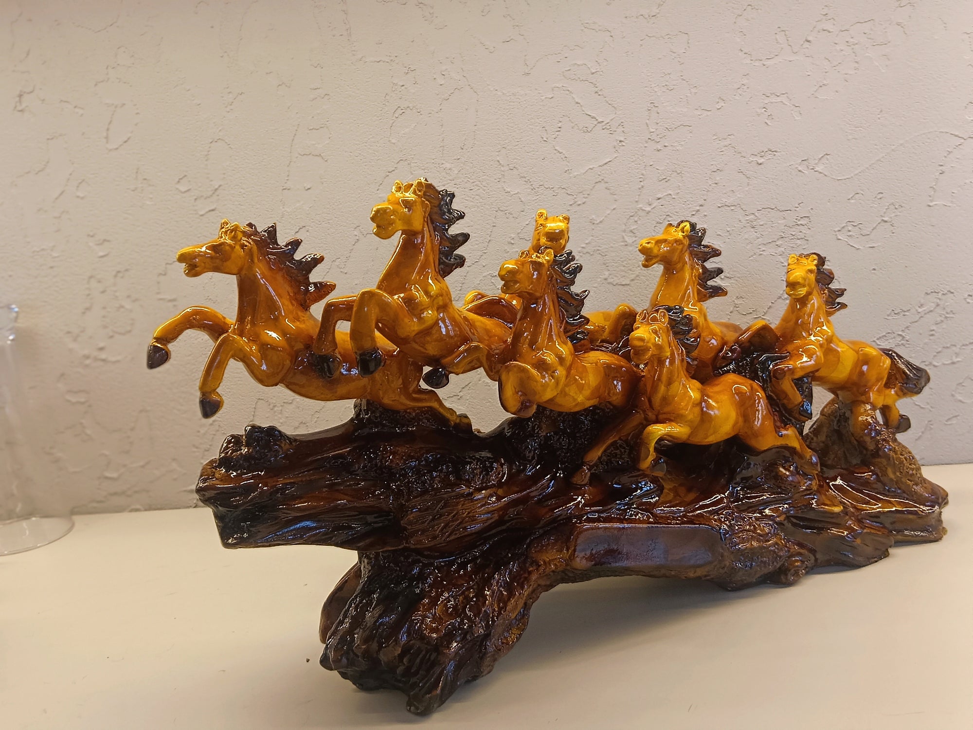 Crafted Seven Galloping Glossy Horses