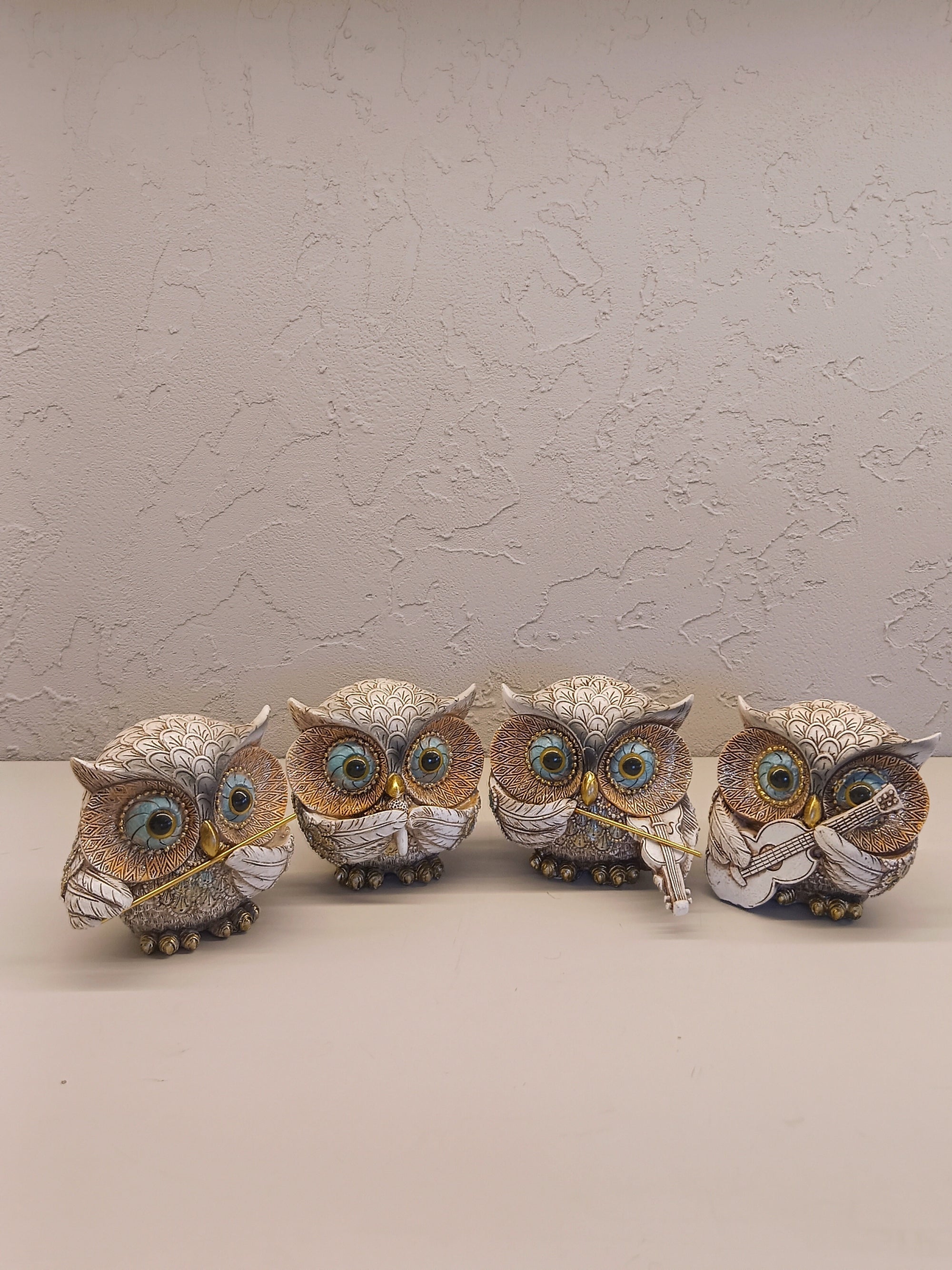 Owl Figurines With Musical Instruments Blending Artistry And Charm