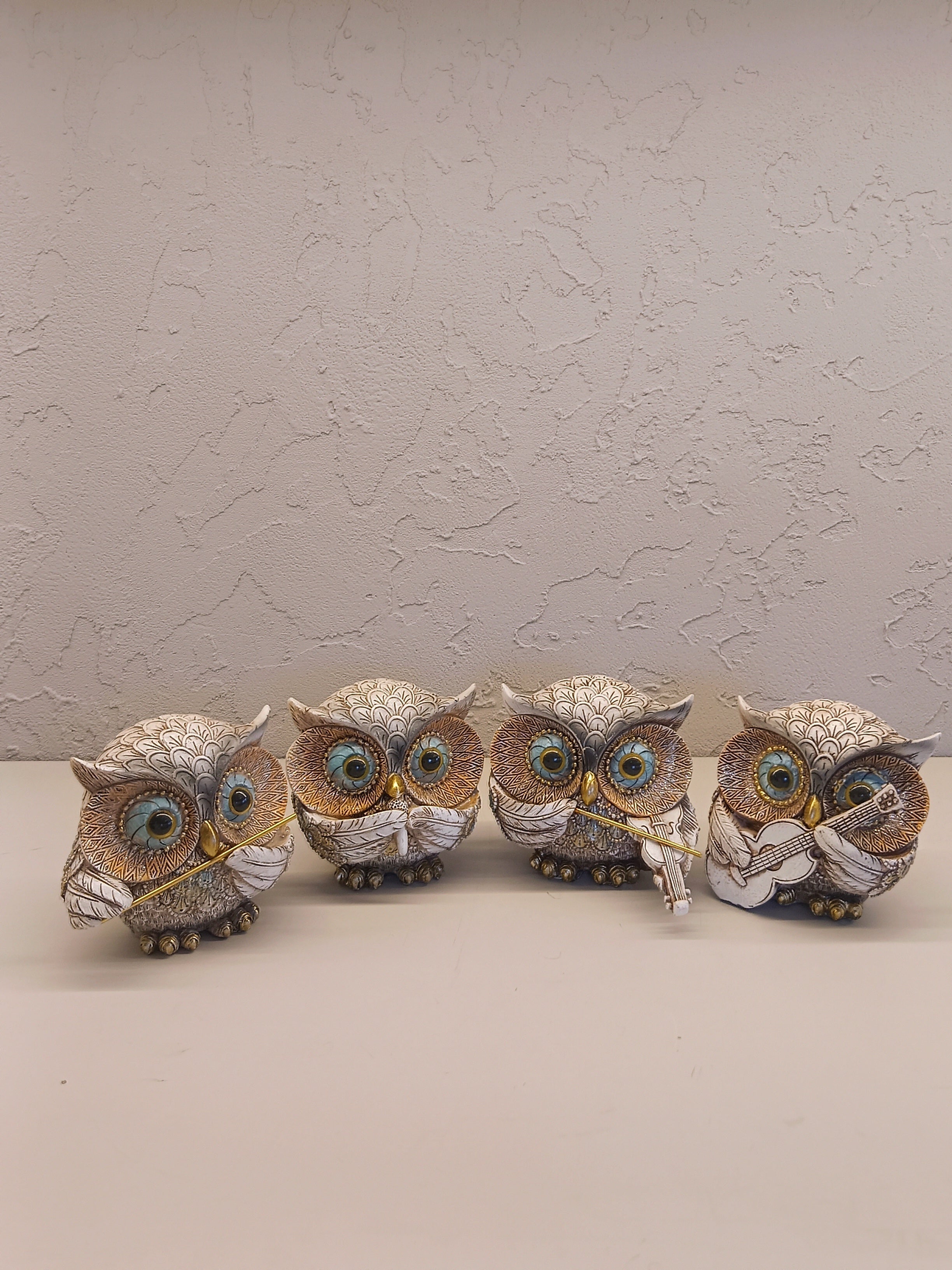 Owl Figurines With Musical Instruments Blending Artistry And Charm
