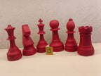 Set Of 6 Oversized Red chess Figurines