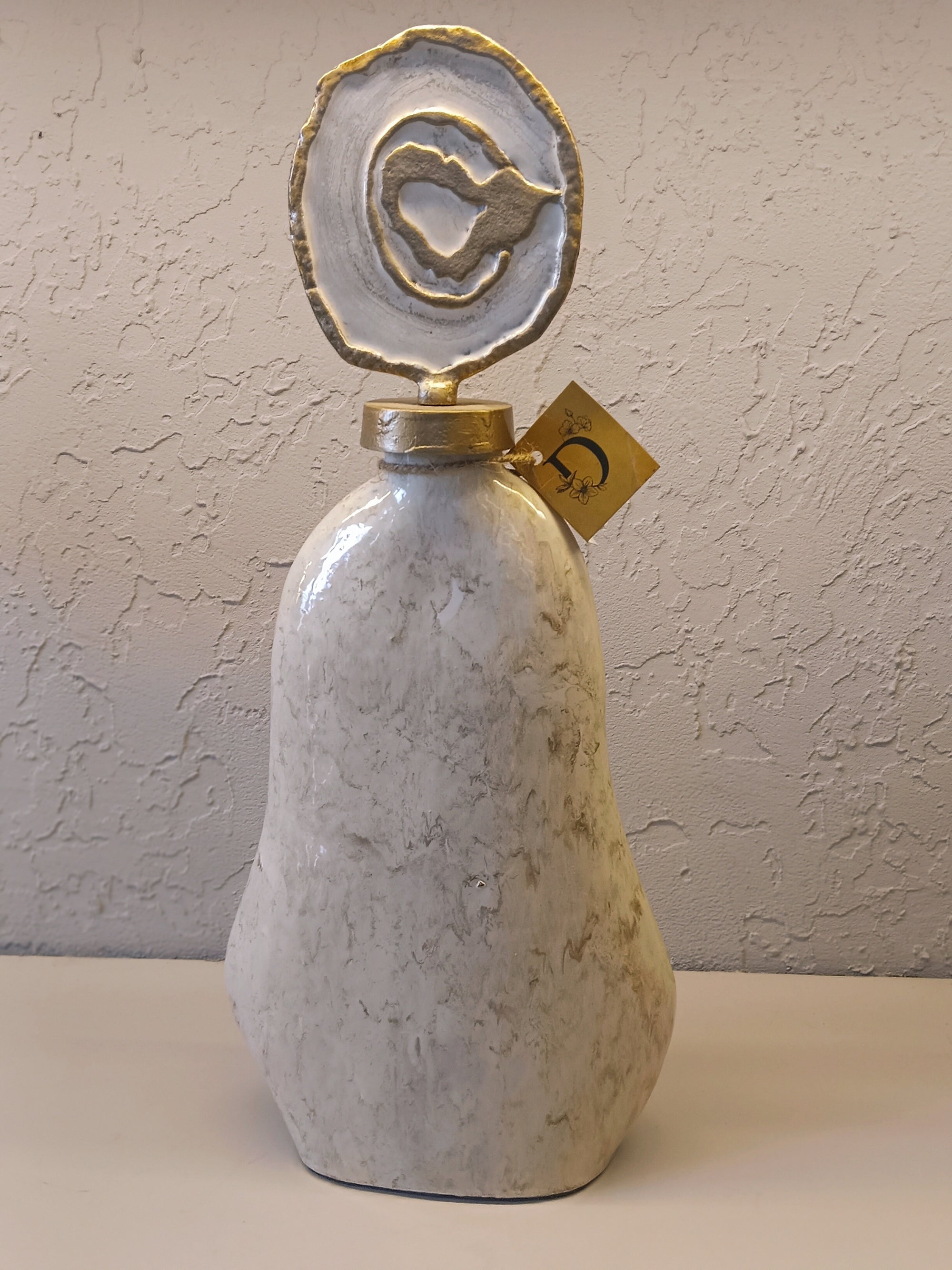Geode Dreams - Natural Agate Topped Metal Art Vessel