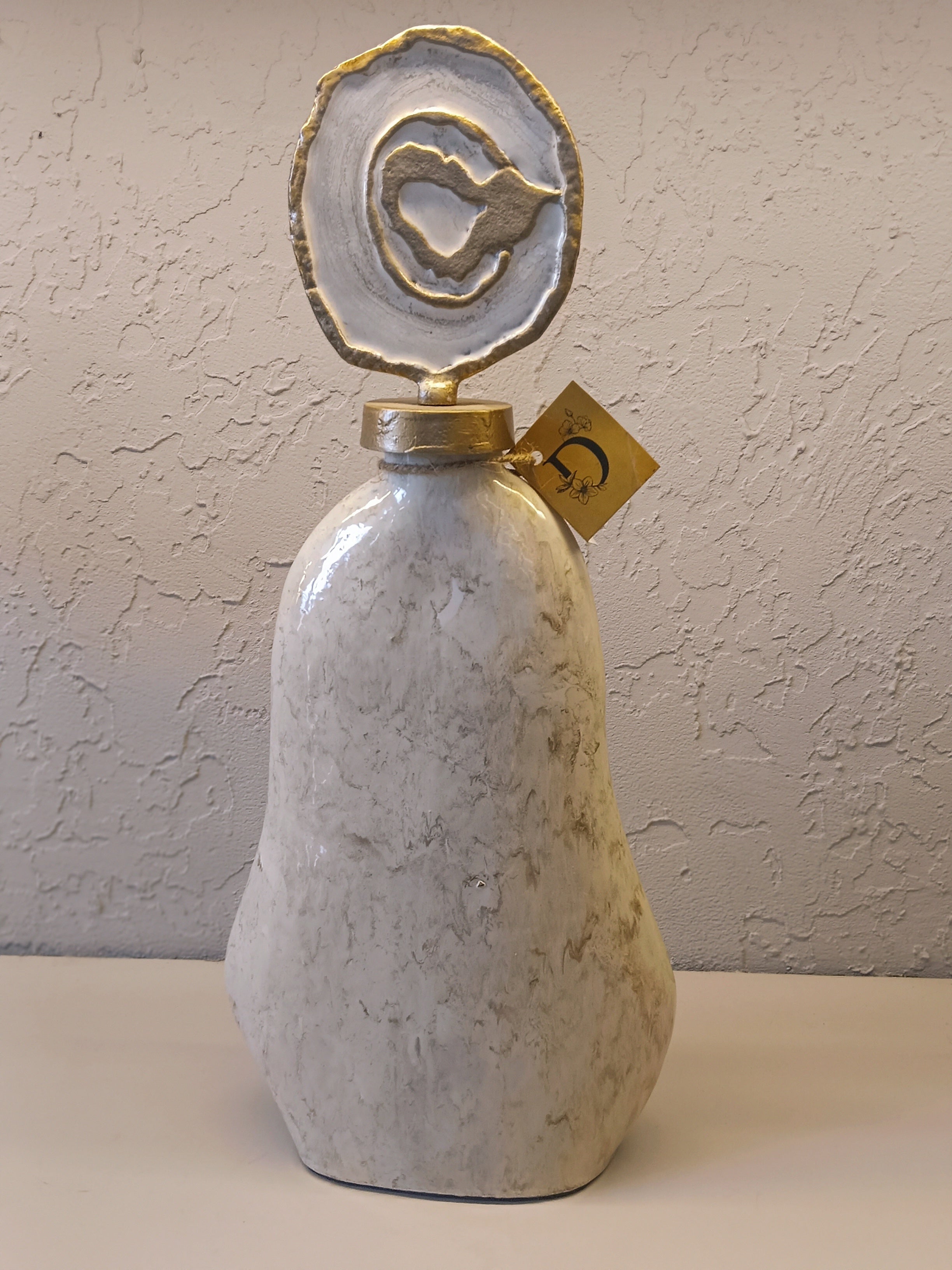 Geode Dreams - Natural Agate Topped Metal Art Vessel