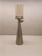Modern Candle Holders With Conical Metallic Base
