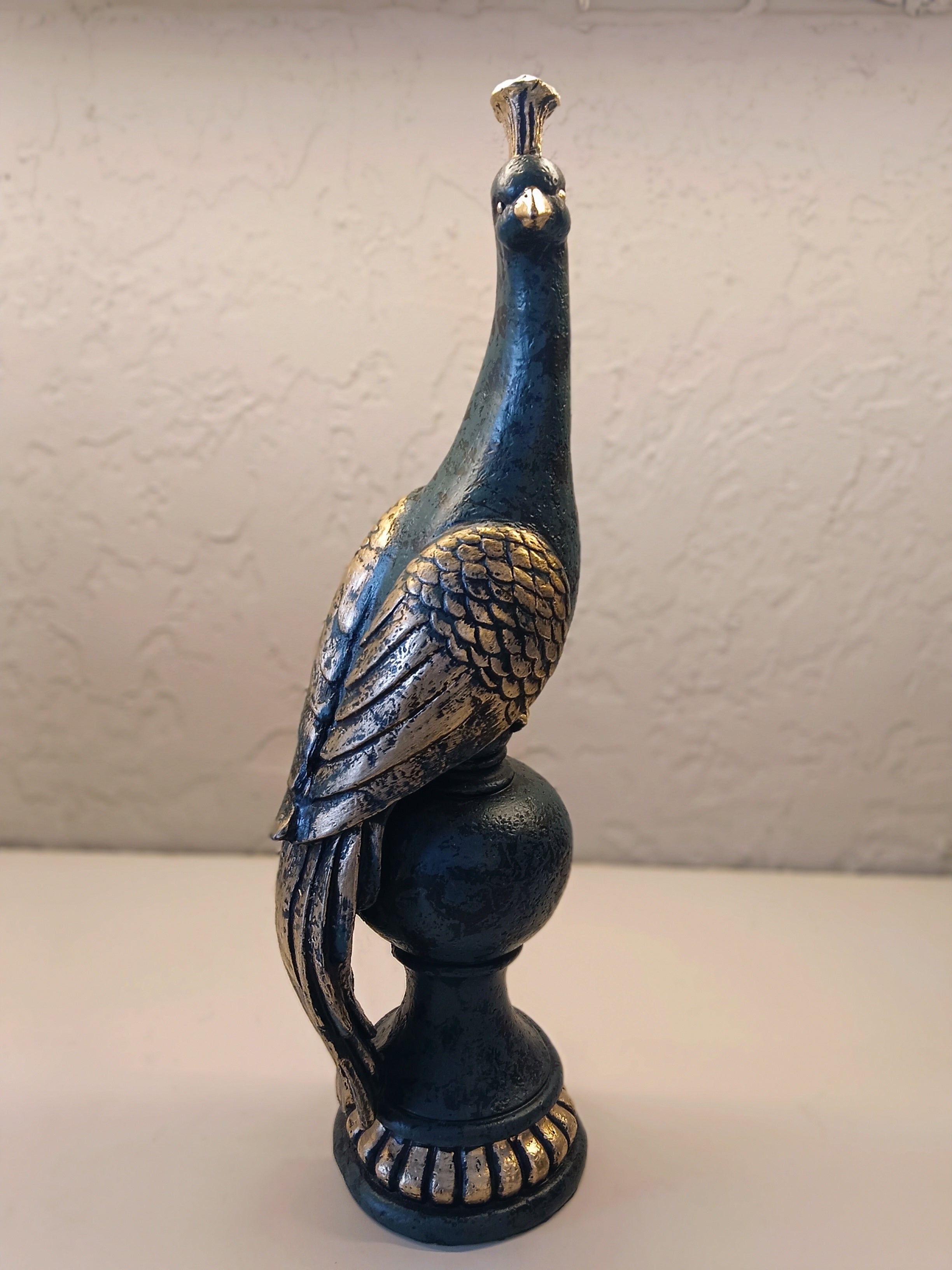 Peacock Figurine Crafted With Metallic Finish
