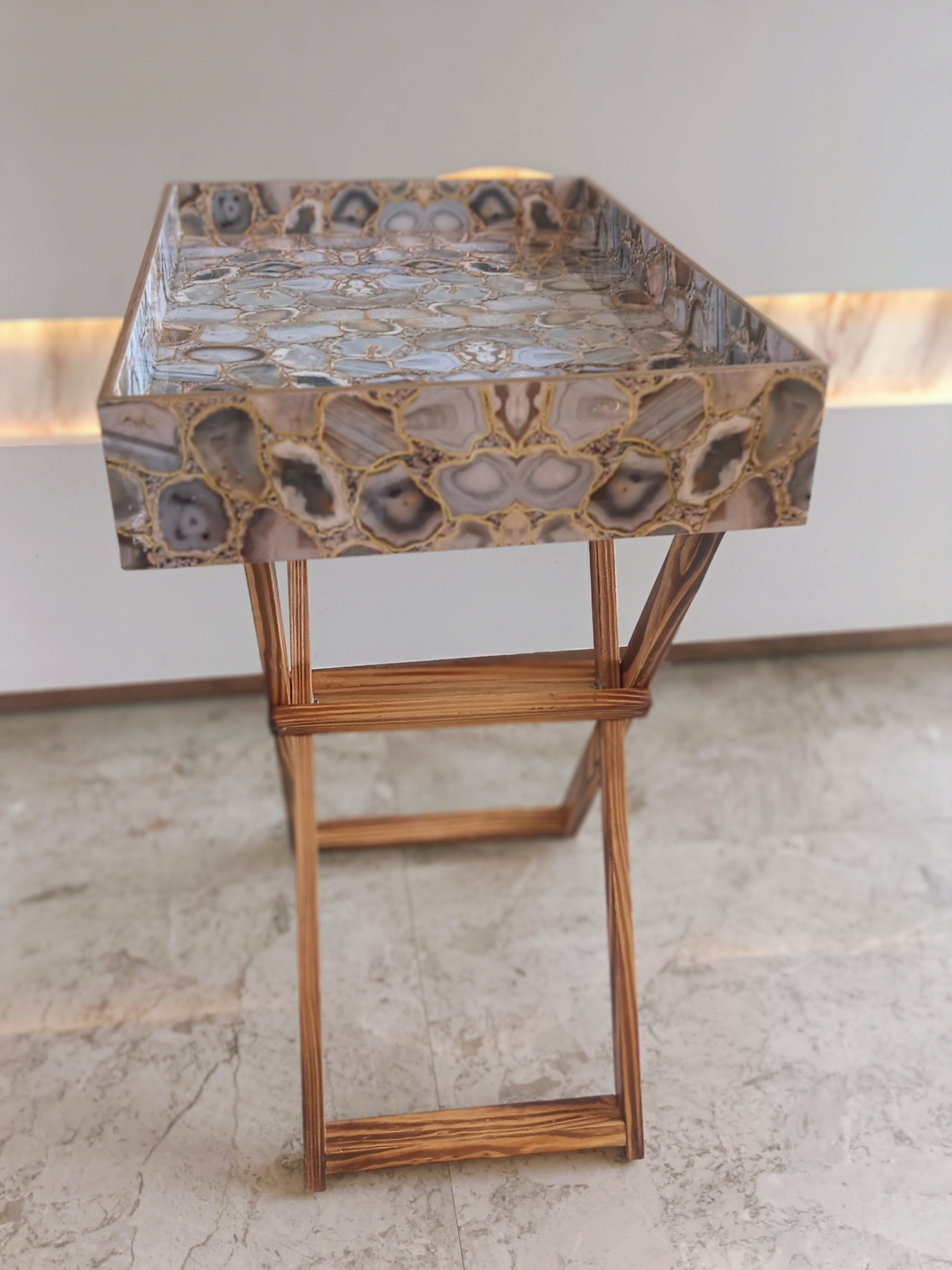 Butler Table With Natural Stone Design
