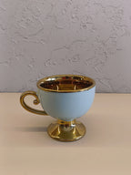 Elegant Set Of 6 Pcs Ceramic Tea/Coffee Cups Featuring Soft Green With Luxurious Handle