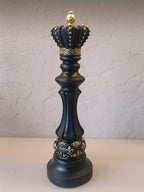 Three Elegantly Styled, Oversized Chess Pieces: A Queen, A Knight, And A King