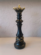 Three Elegantly Styled, Oversized Chess Pieces: A Queen, A Knight, And A King