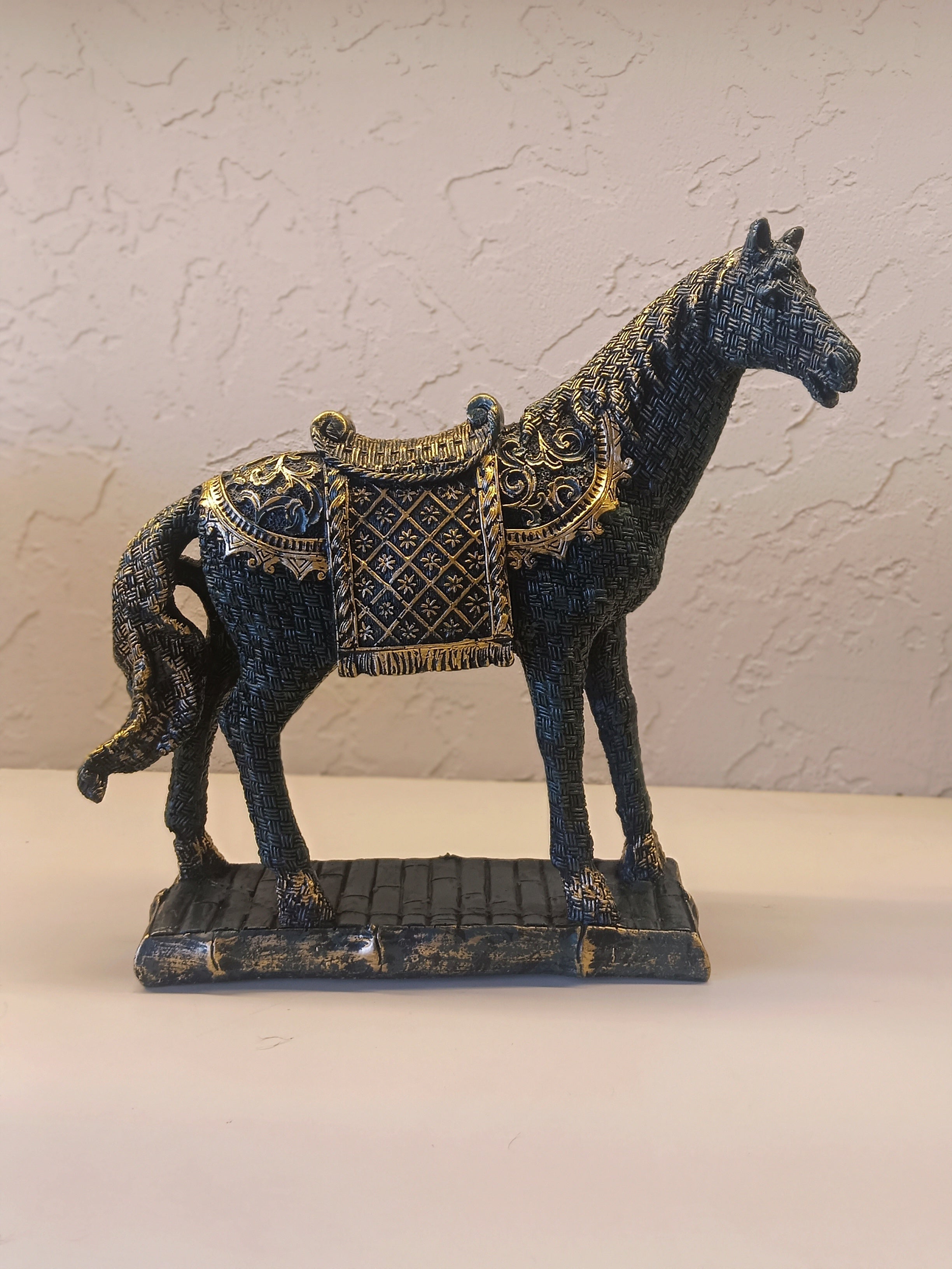 An Intricately Designed Decorative Horse Figurine Featuring Detailed Craftsmanship