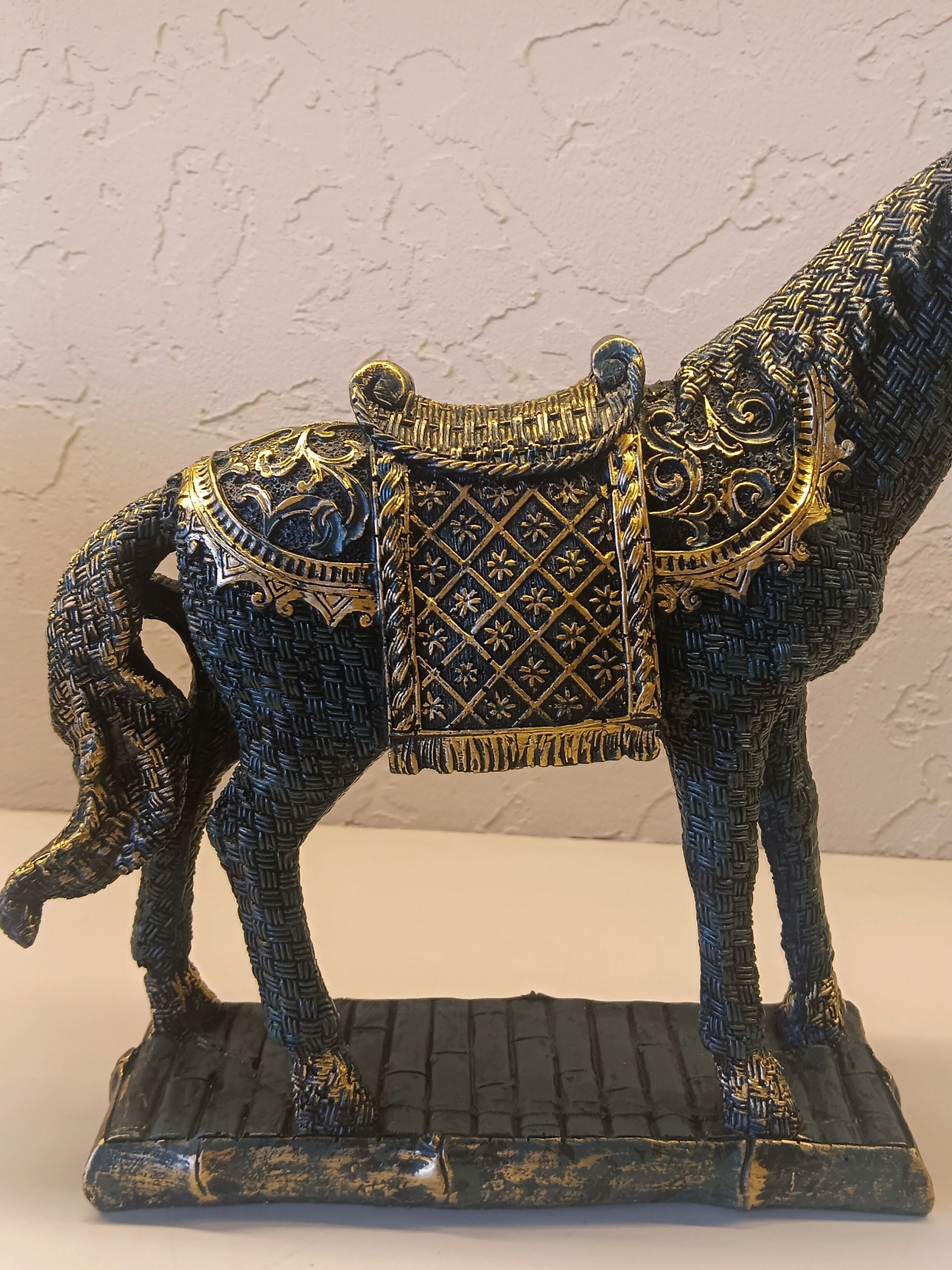 An Intricately Designed Decorative Horse Figurine Featuring Detailed Craftsmanship